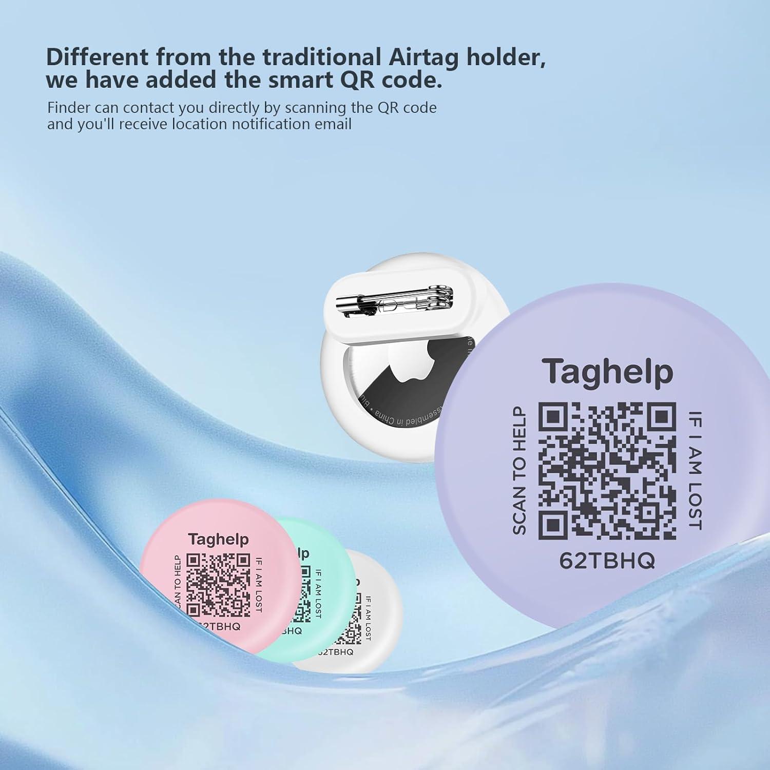 Soporte para AirTag Taghelp - Funda Silicona Verde y Amarillo