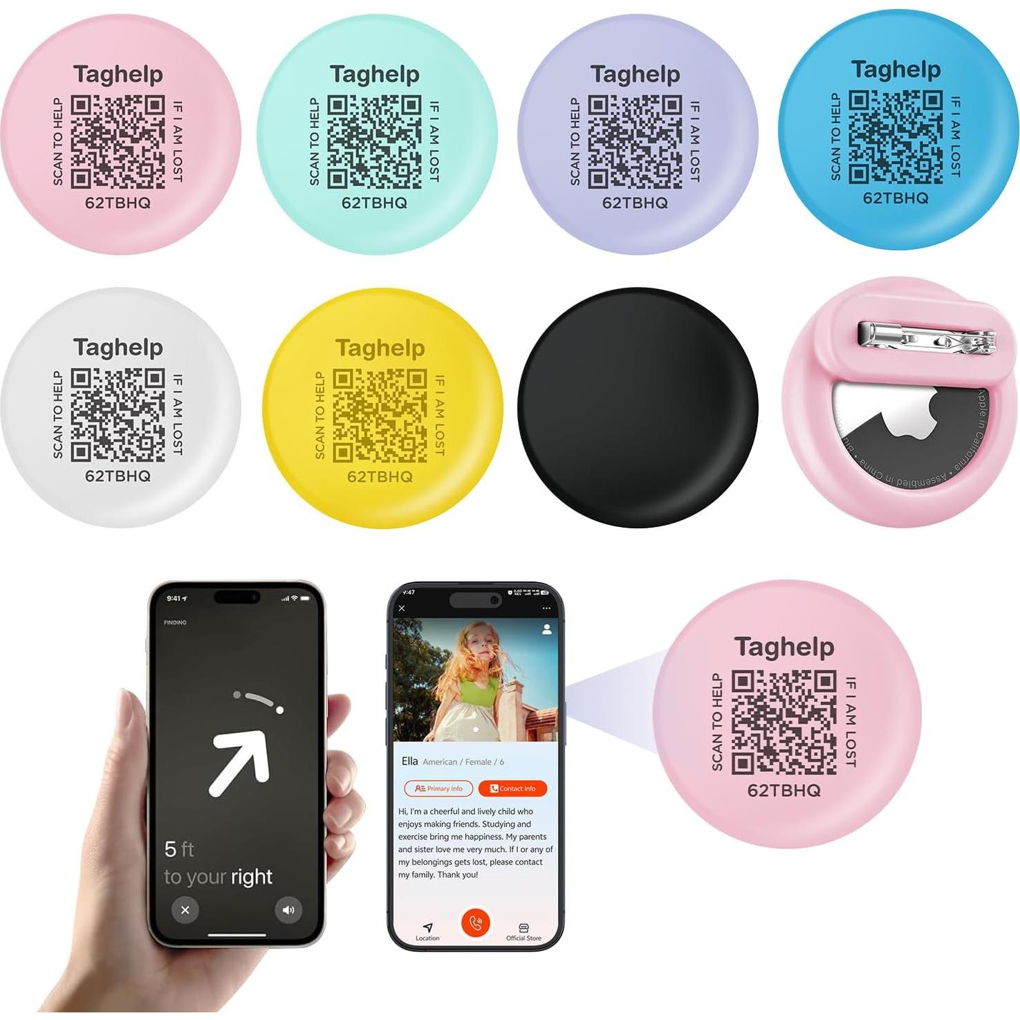 Soporte para AirTag Taghelp - Funda Silicona Verde y Amarillo