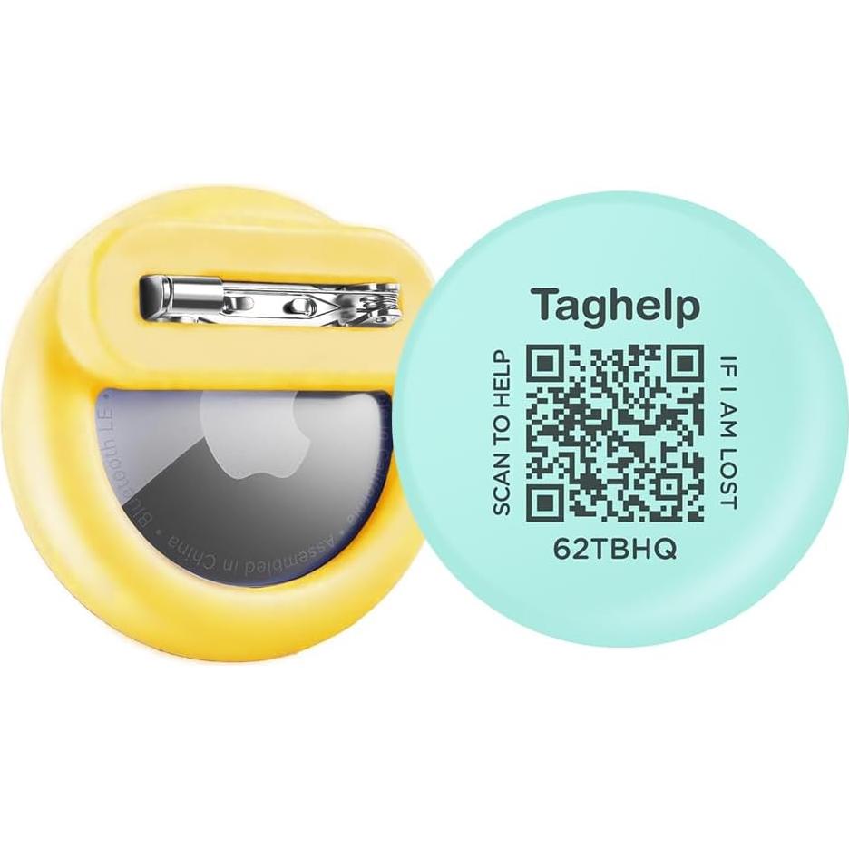 Soporte para AirTag Taghelp - Funda Silicona Verde y Amarillo