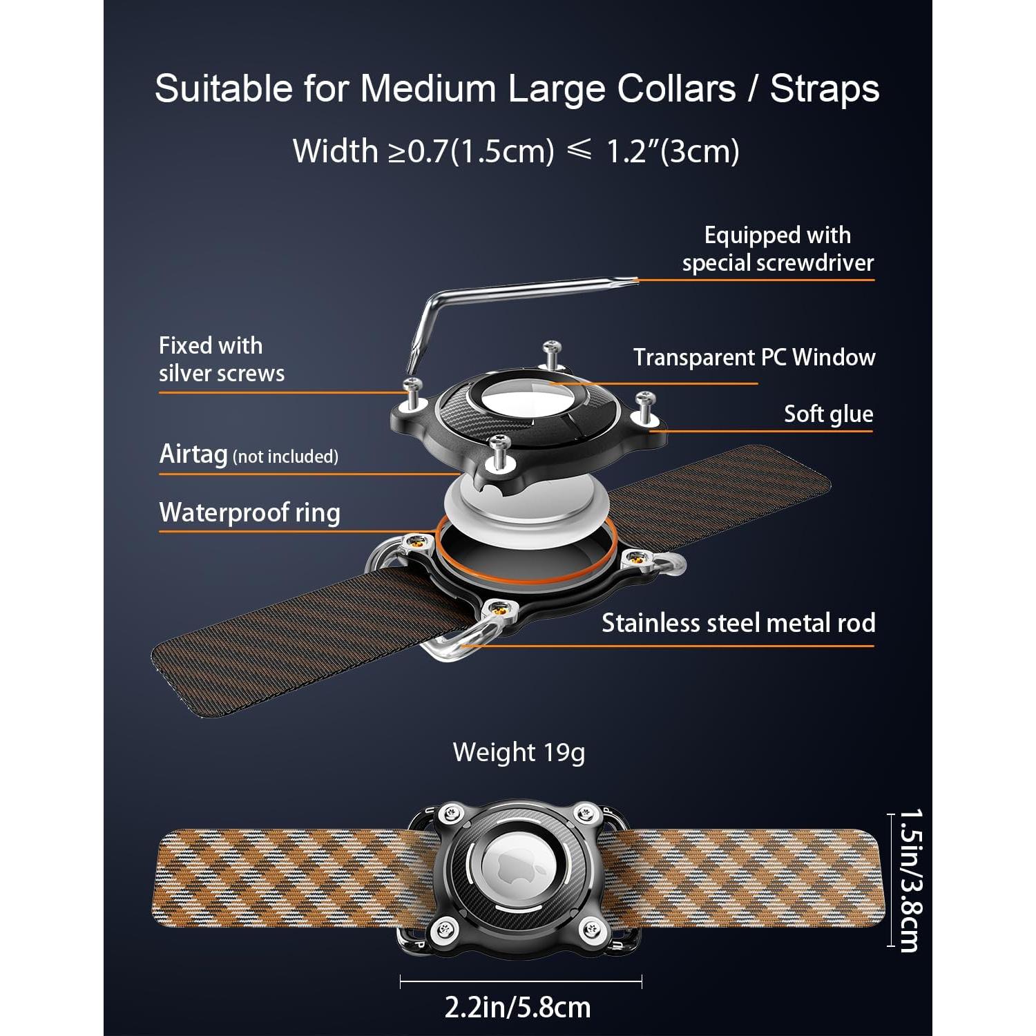 Soporte Impermeable IP68 para Airtag de Perro SCALLOP