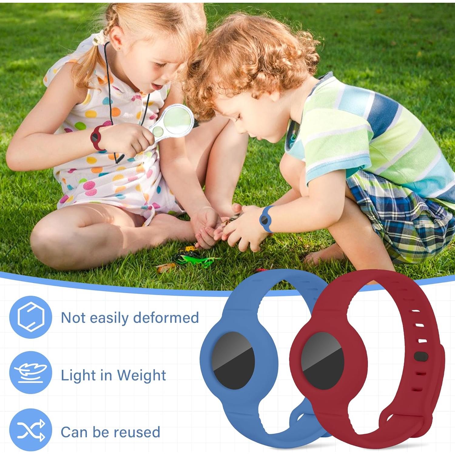 Banda Airtag para Niños ZMHAZHM - 2 Paquete Ajustable Silicona