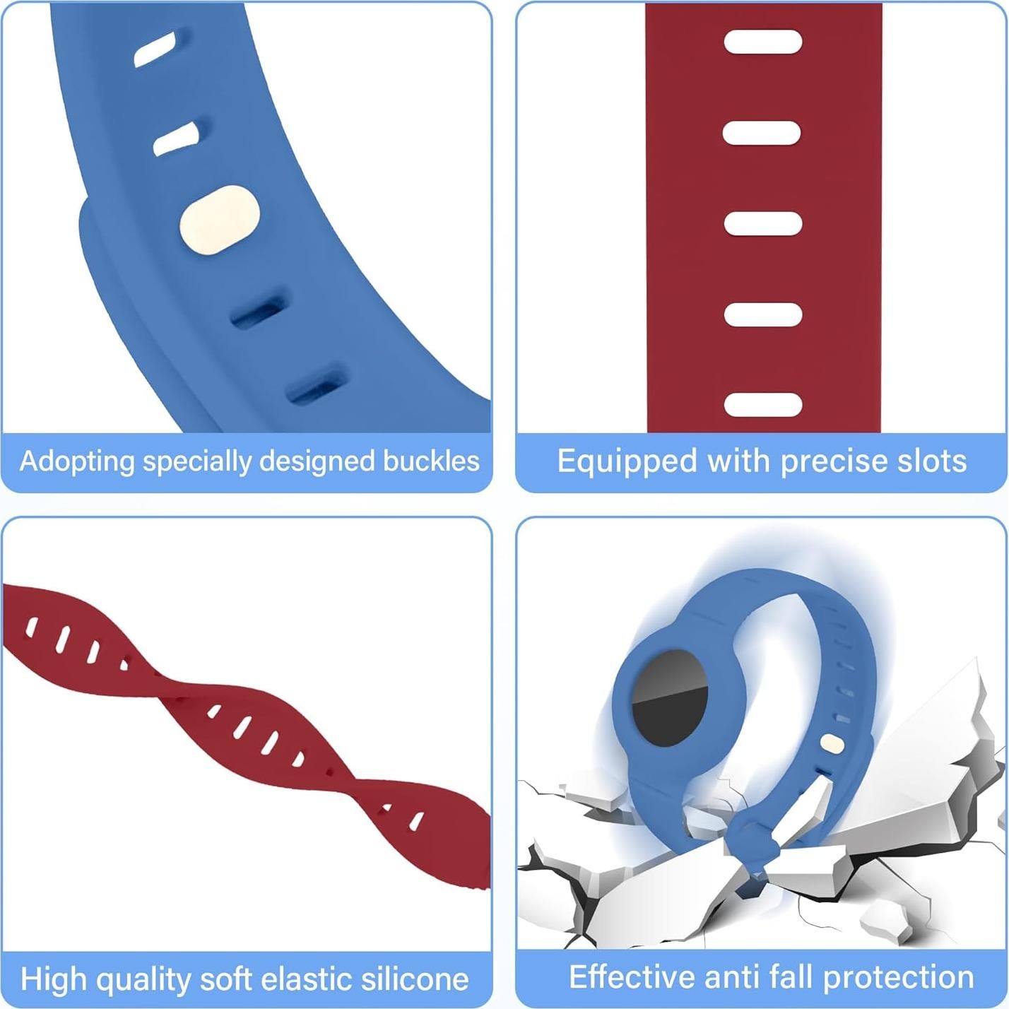 Banda Airtag para Niños ZMHAZHM - 2 Paquete Ajustable Silicona