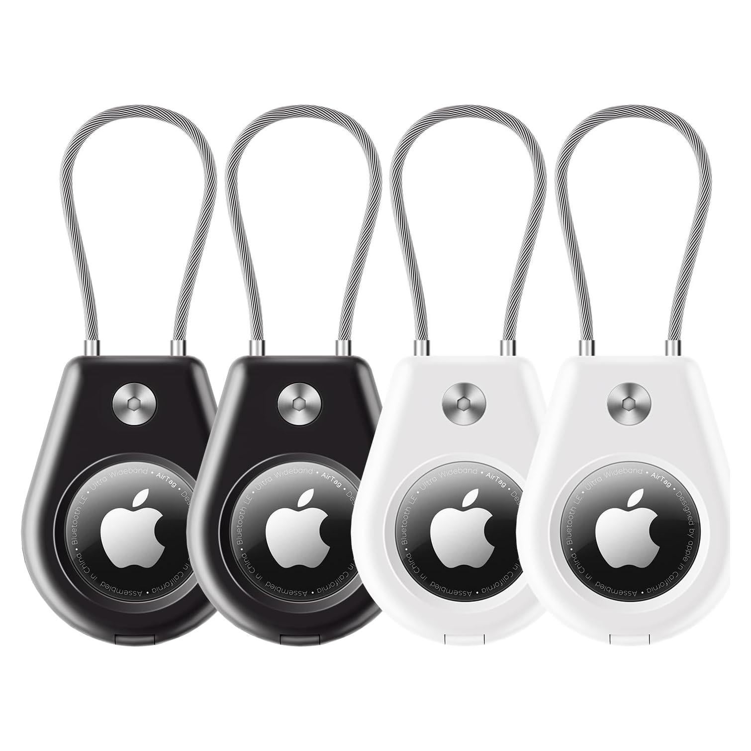 Soporte impermeable para AirTag Dinghe - 4 piezas (2 negro, 2 blanco)