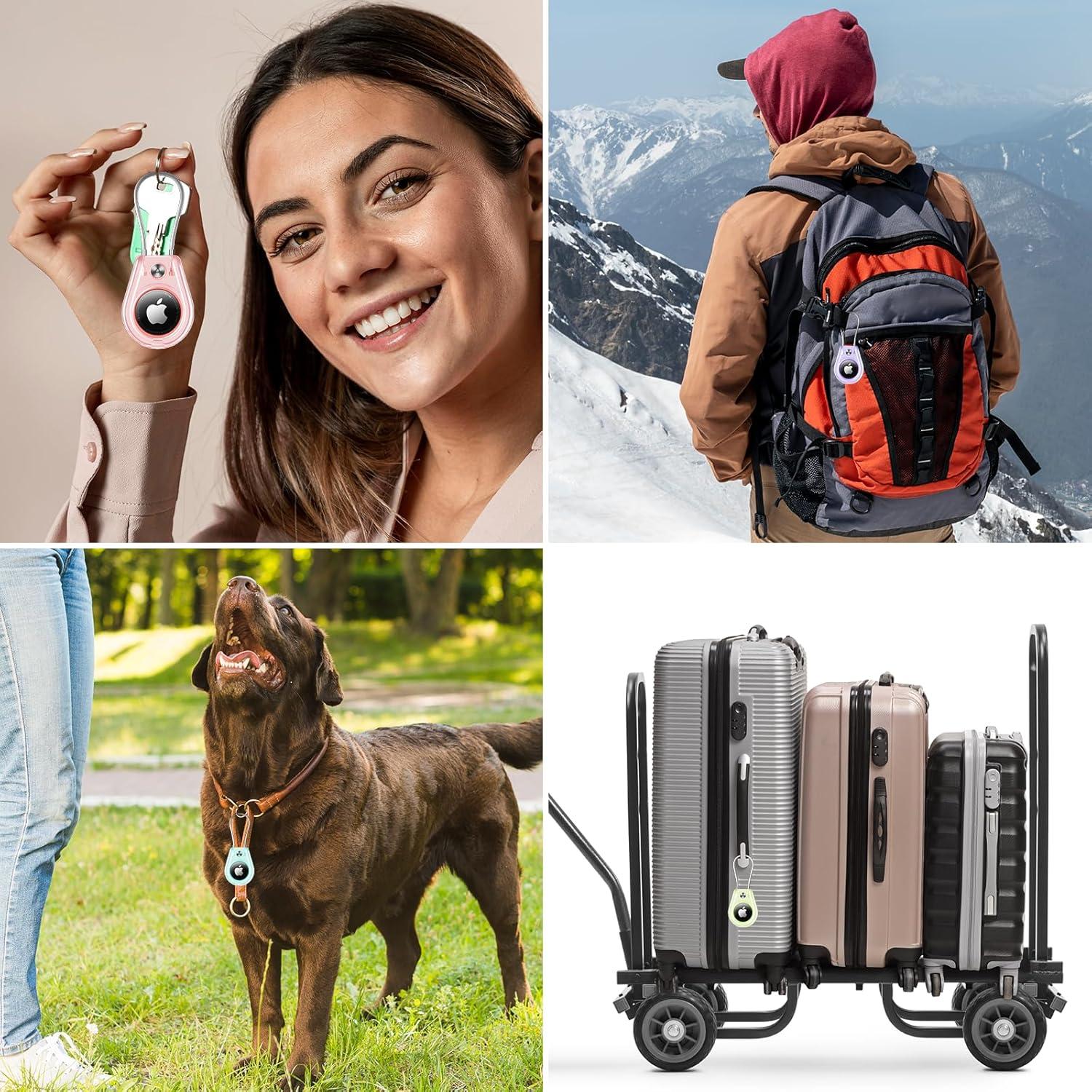 Soporte impermeable para AirTag Dinghe - 4 piezas (2 negro, 2 blanco)