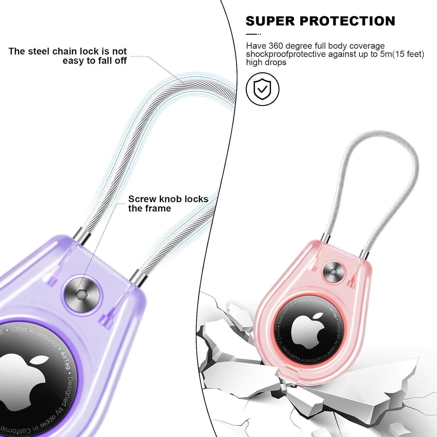 Soporte impermeable para AirTag Dinghe - 4 piezas (2 negro, 2 blanco)