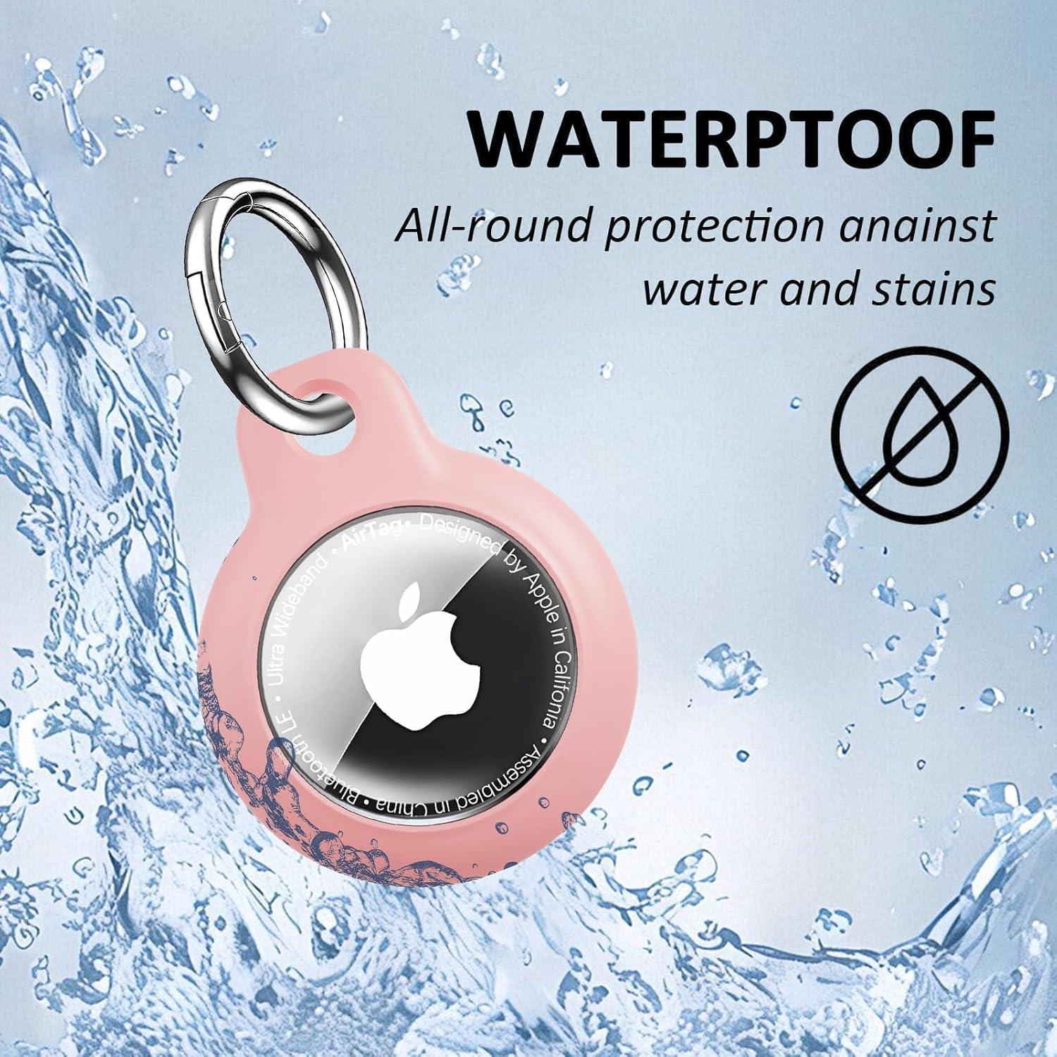 4 Fundas Protectores Impermeables para AirTag Criyar - Negro/Azul/Rosa/Rojo