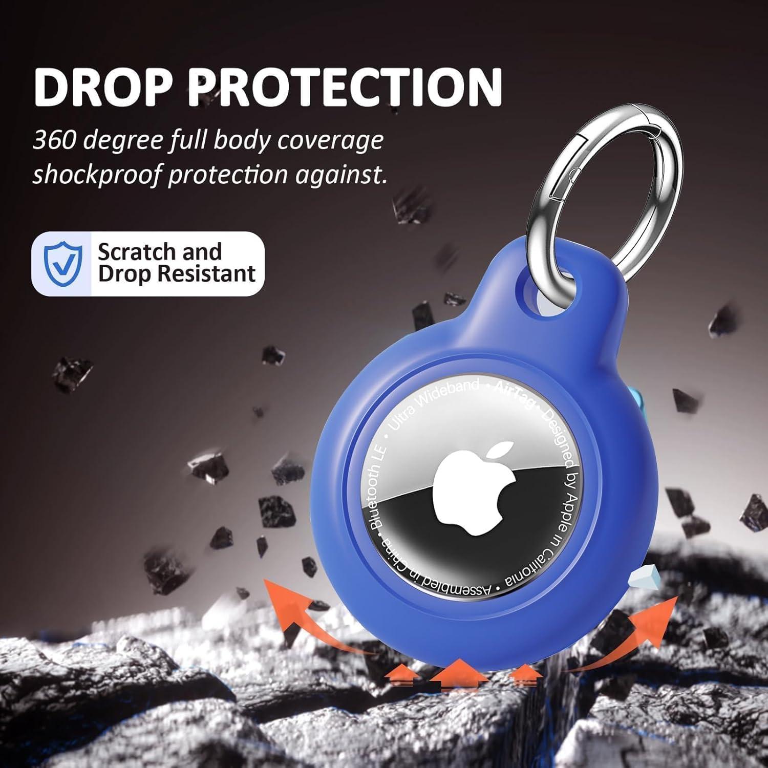 4 Fundas Protectores Impermeables para AirTag Criyar - Negro/Azul/Rosa/Rojo