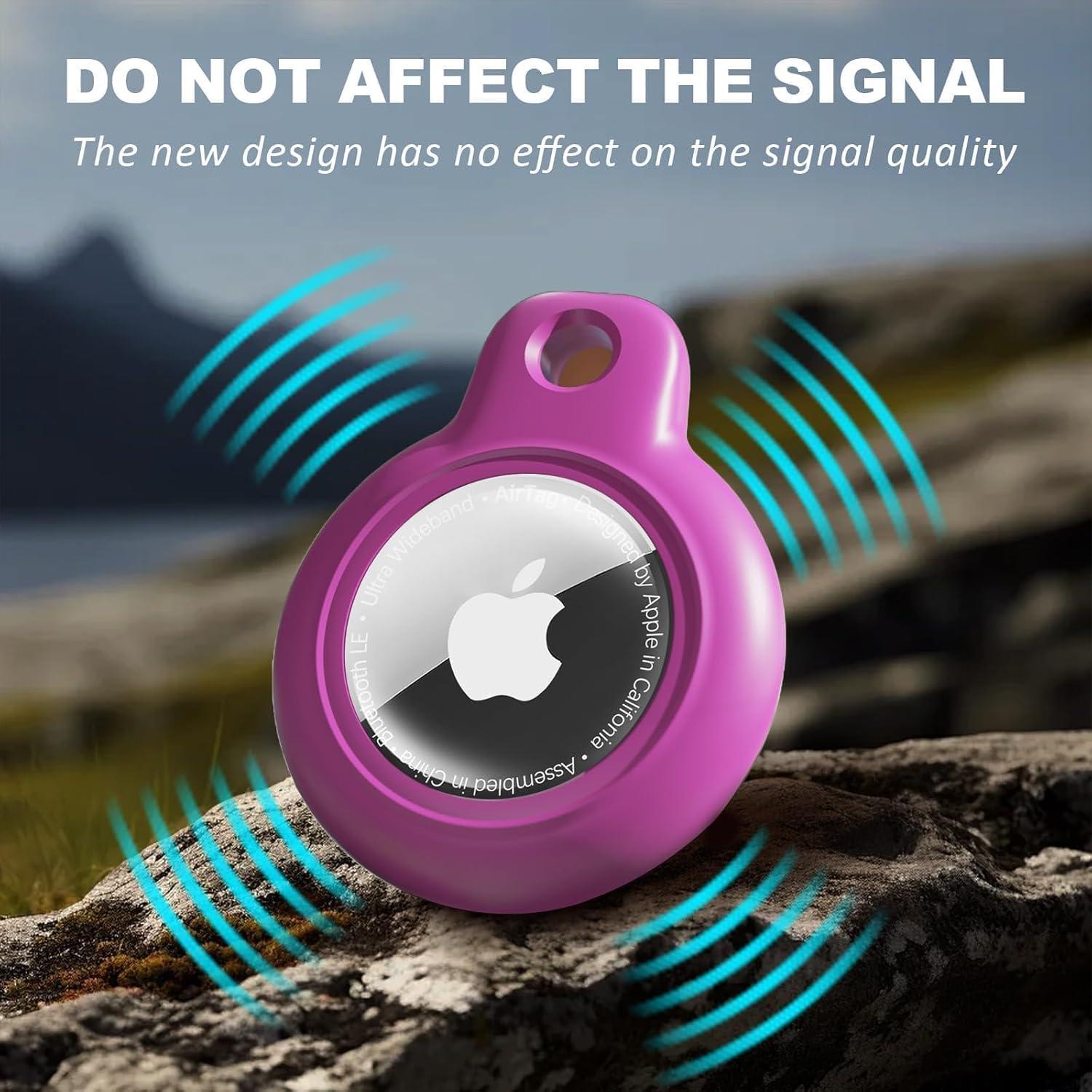 4 Fundas Protectores Impermeables para AirTag Criyar - Negro/Azul/Rosa/Rojo