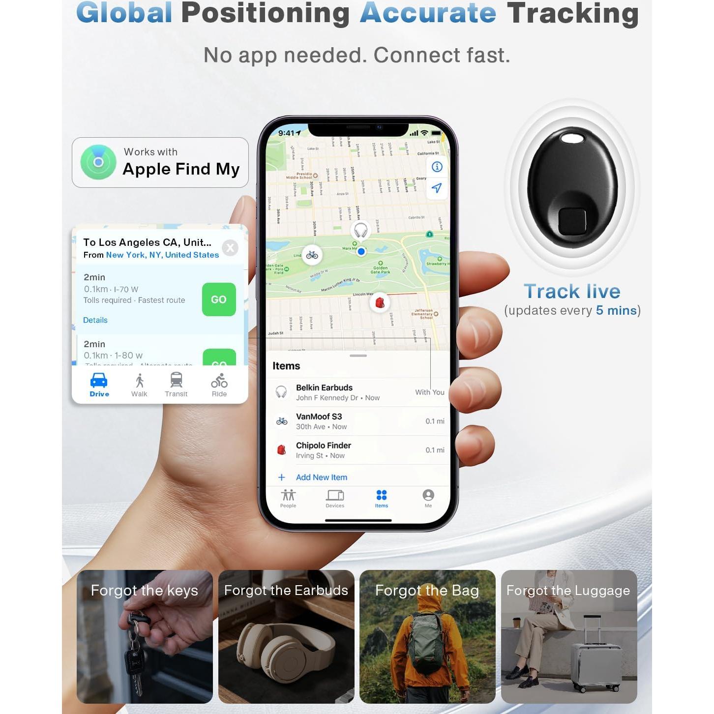 Paquete de 4 Etiquetas Air Tracker Apple S2, Rastreador iOS