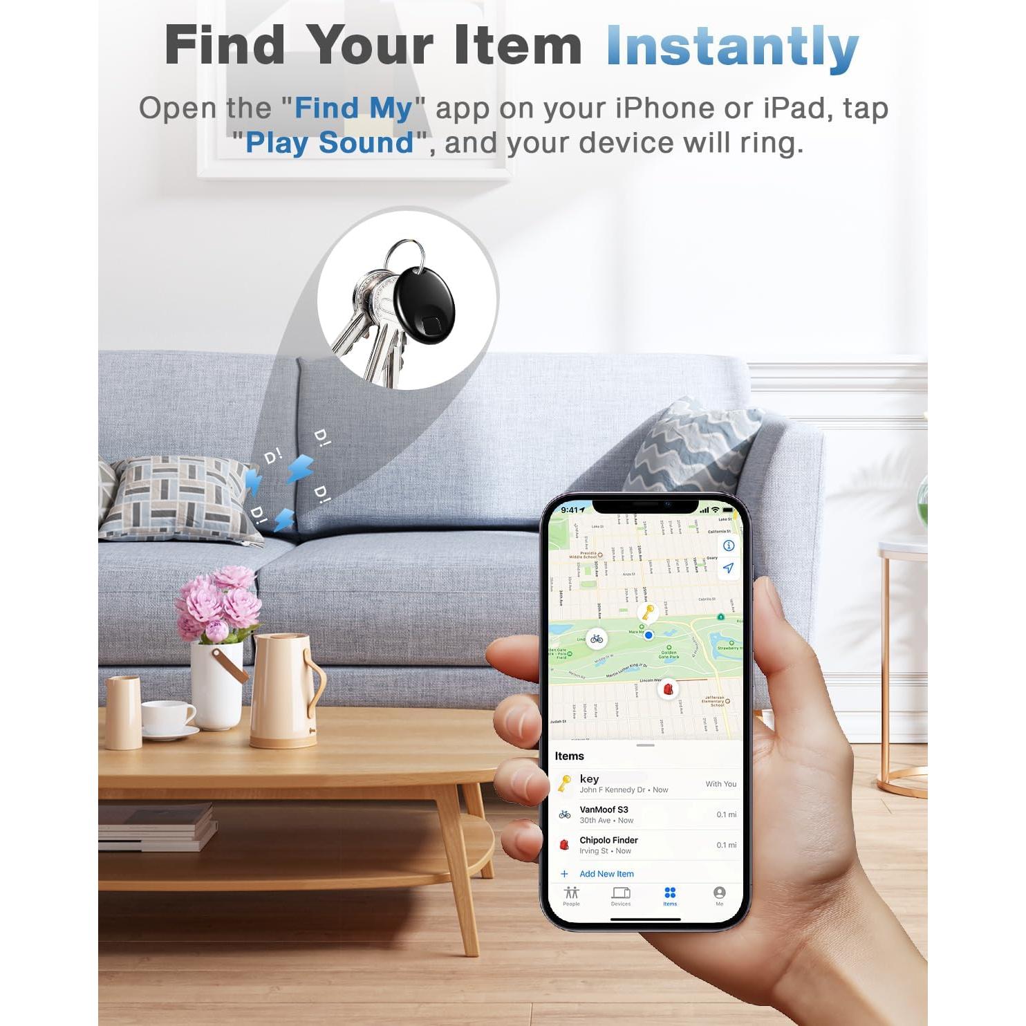 Paquete de 4 Etiquetas Air Tracker Apple S2, Rastreador iOS