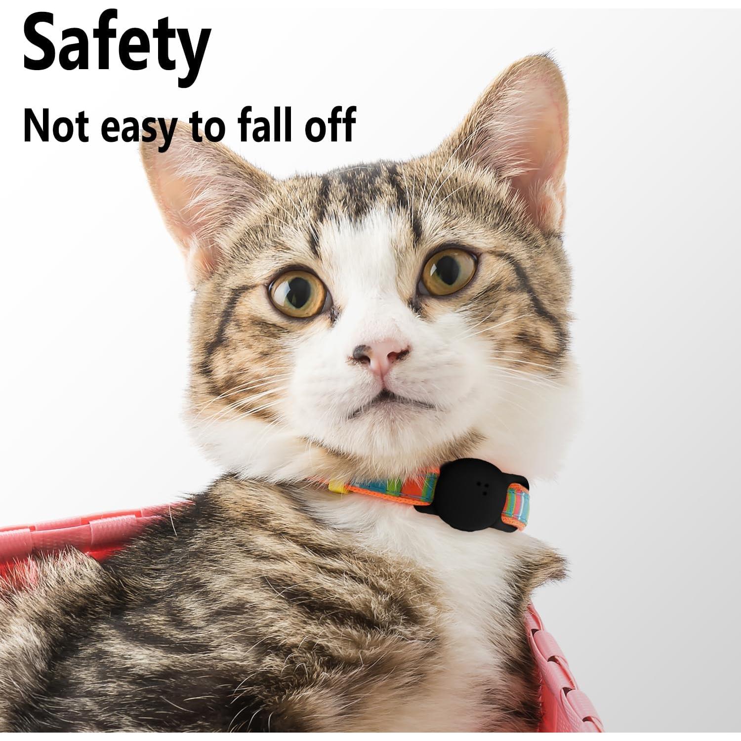 Geiomoo Silicone Case for Tile Sticker (2024) Tracker, Finder Tag Protective Cover for Pet Collar (Black+Red)