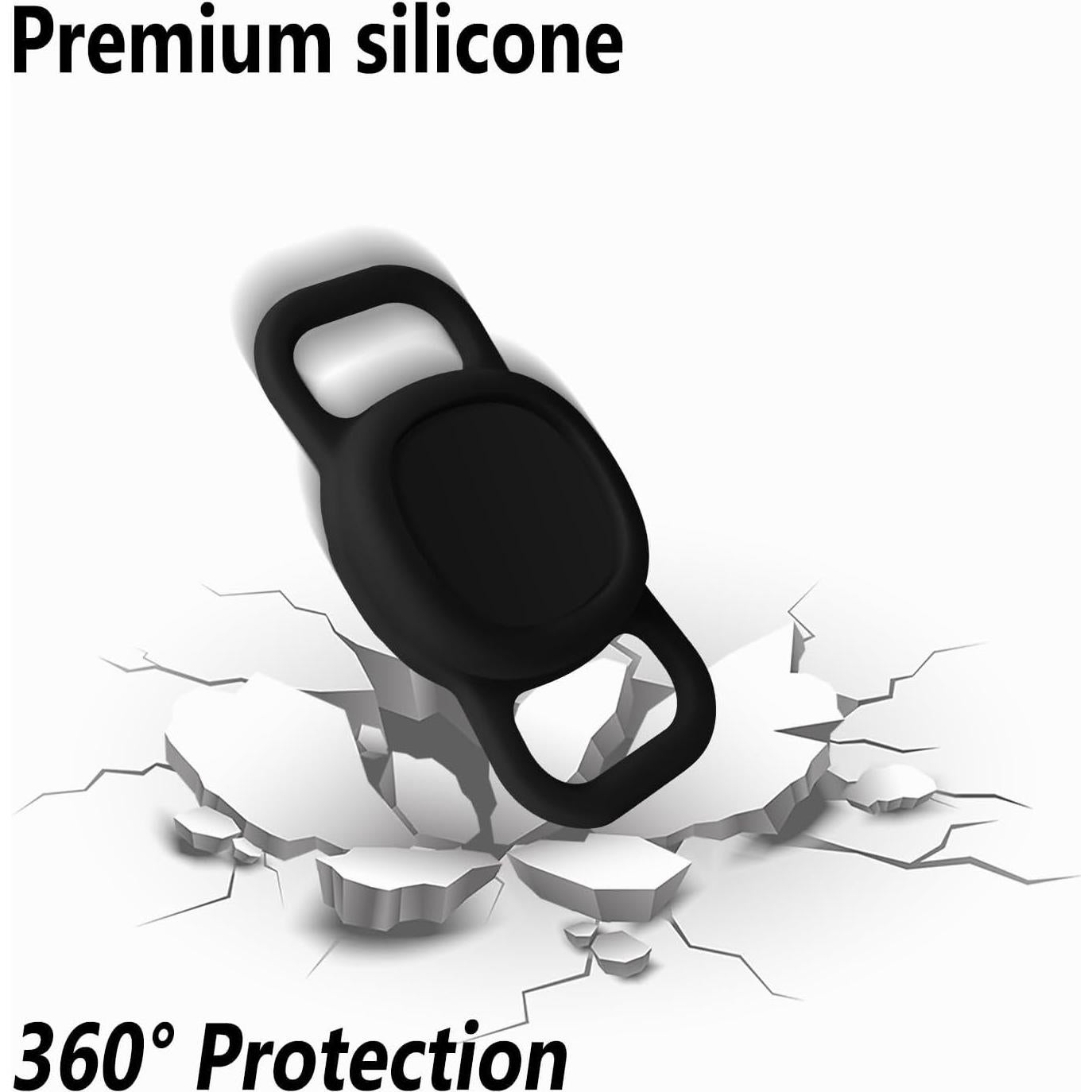 Geiomoo Silicone Case for Tile Sticker (2024) Tracker, Finder Tag Protective Cover for Pet Collar (Black+Red)