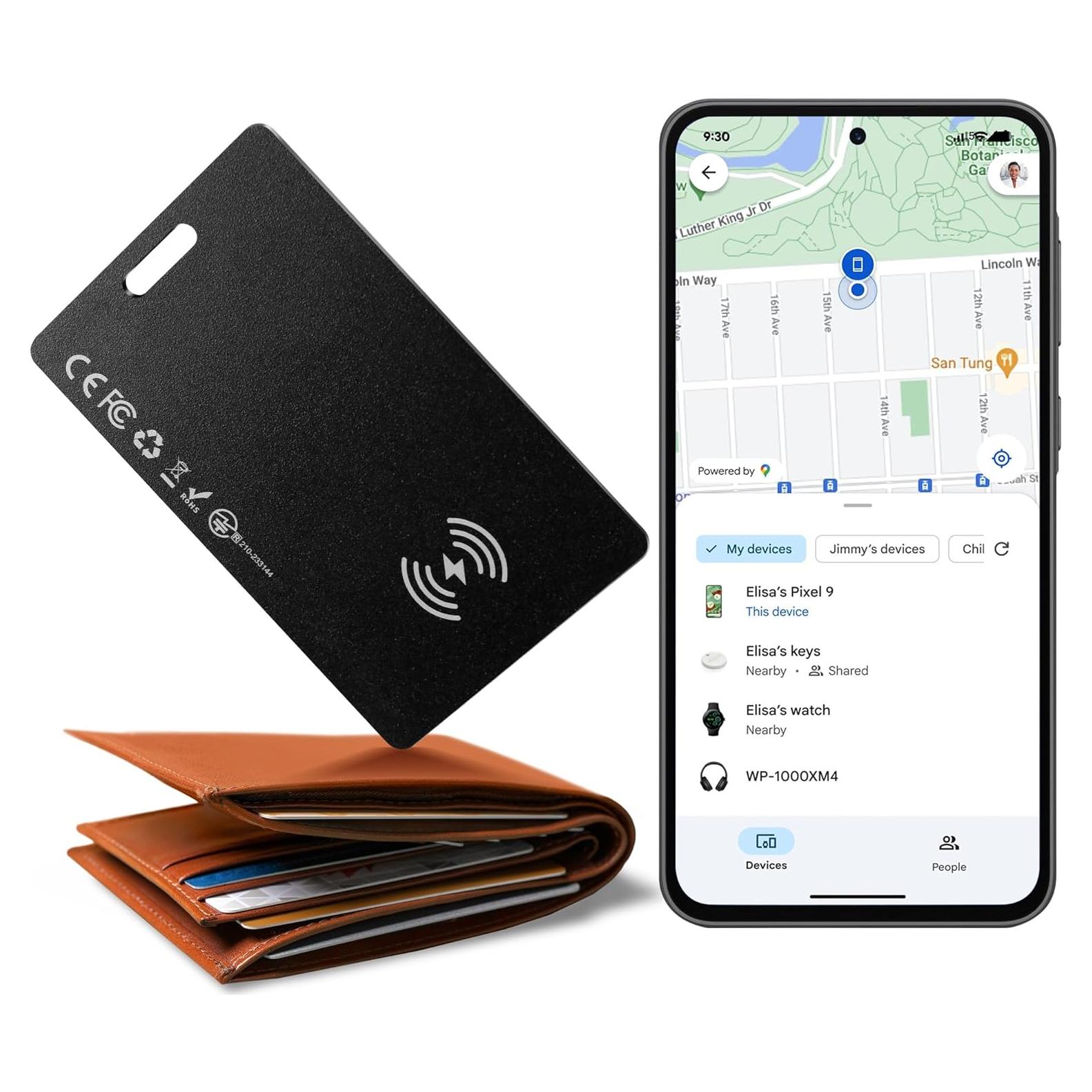 Tarjeta Localizadora de Cartera Mikaylear Android IP68