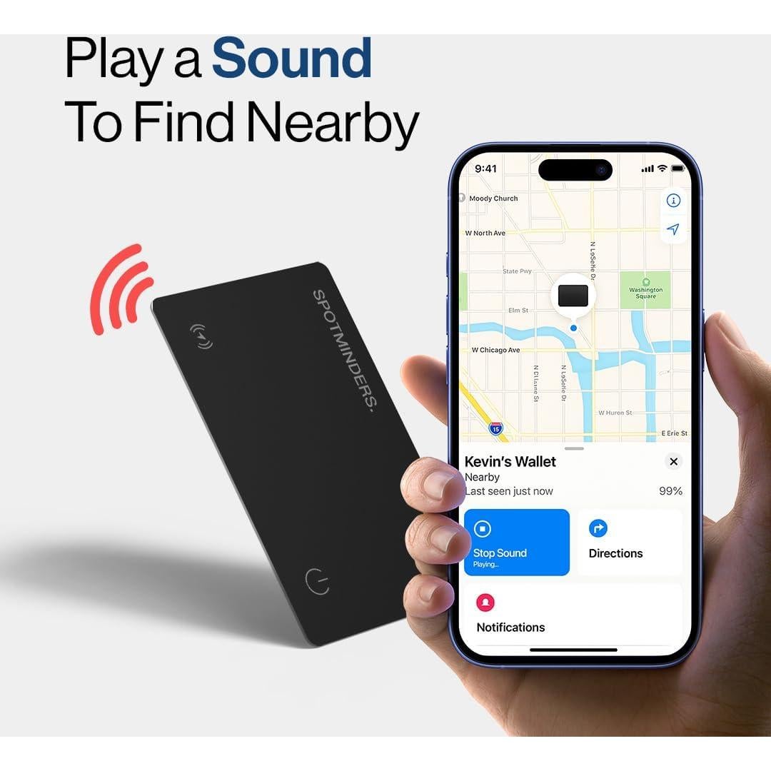 Rastreador de Cartera Spotminders Certificado Apple MFi IP68