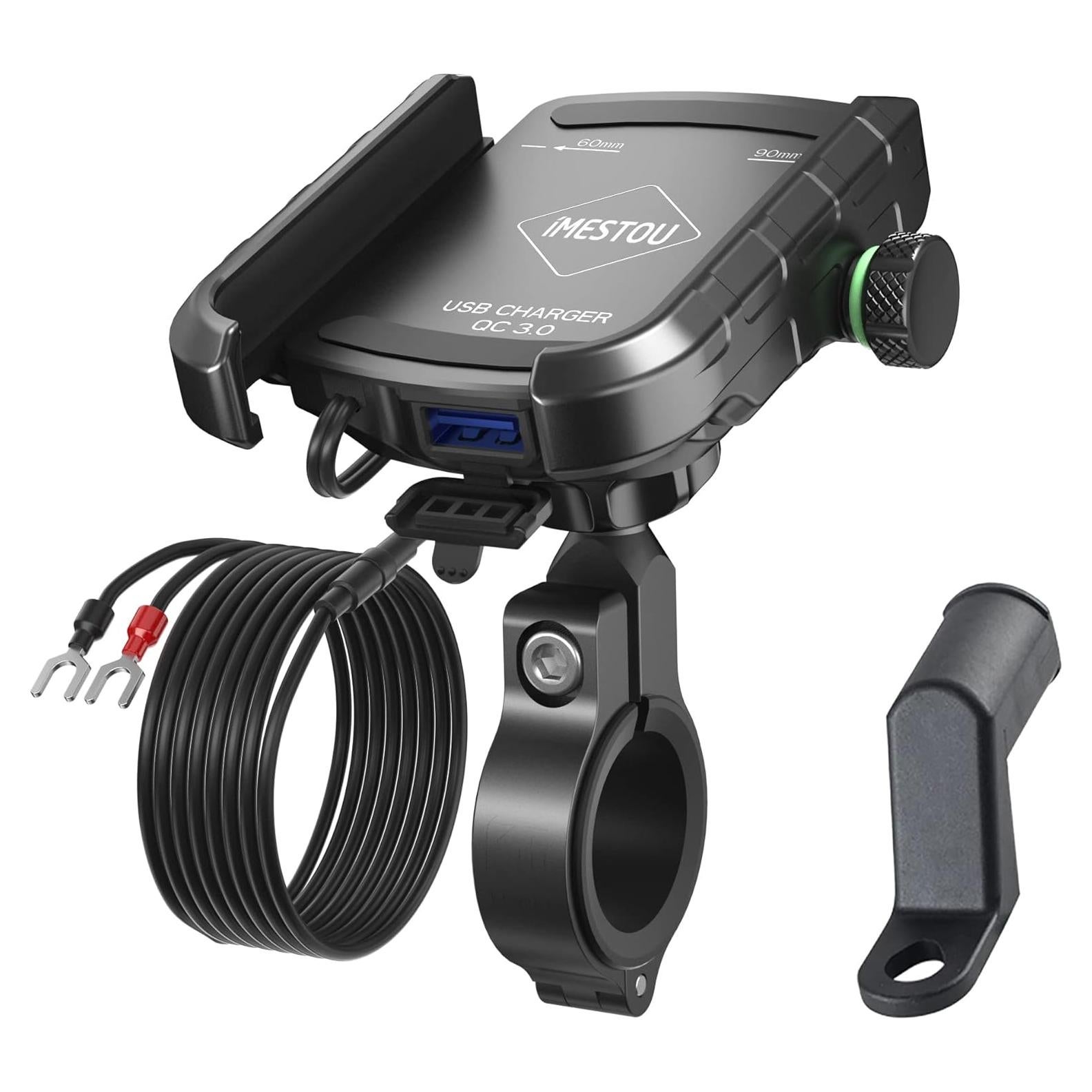 Soporte para Teléfono de Motocicleta iMESTOU con Cargador USB
