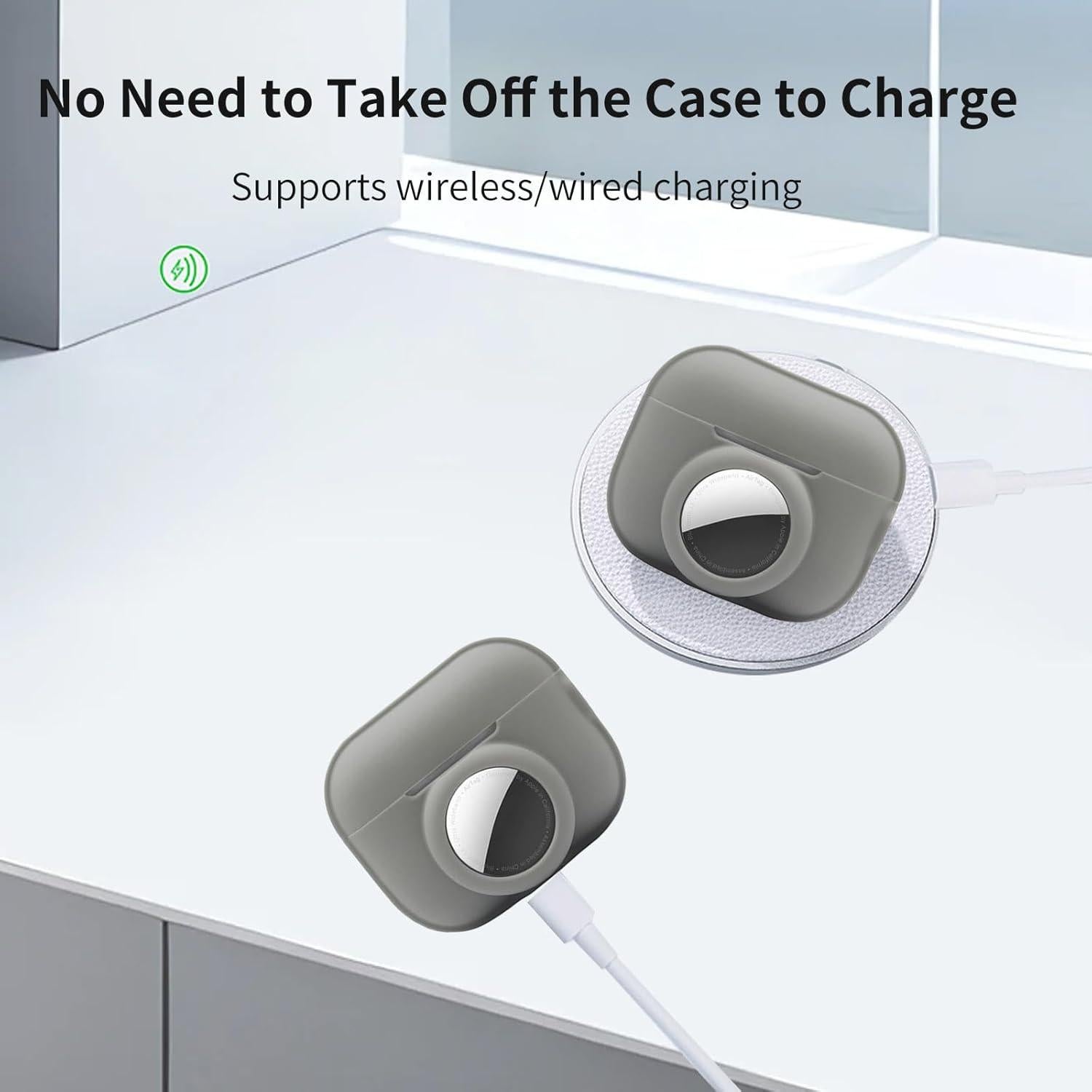 Funda Protectora 2 en 1 para AirPods Pro 2 Gen 2022 - Gris Plateado