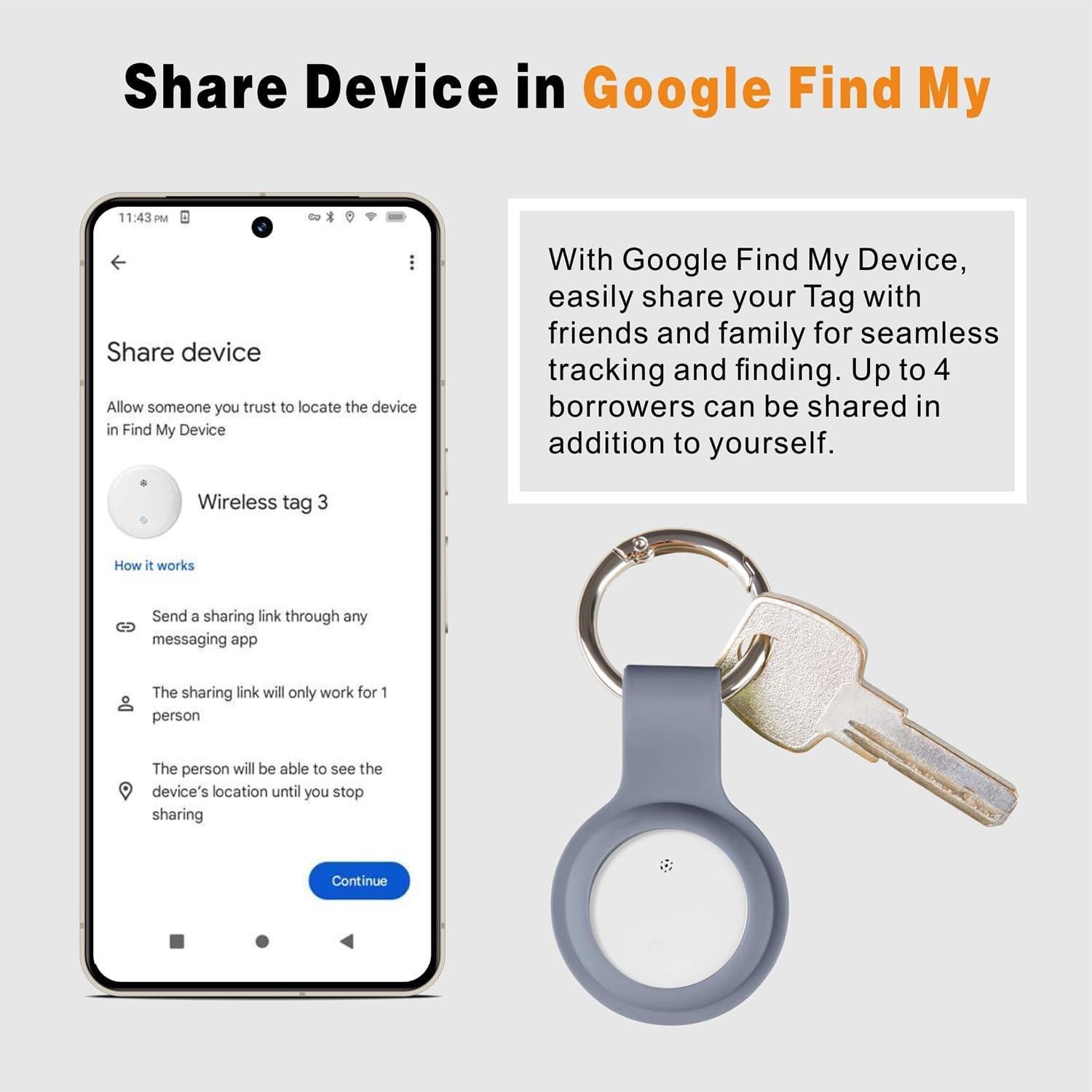 Rastreador GPS Reyke Bluetooth IP66 para Android - Etiqueta Inteligente