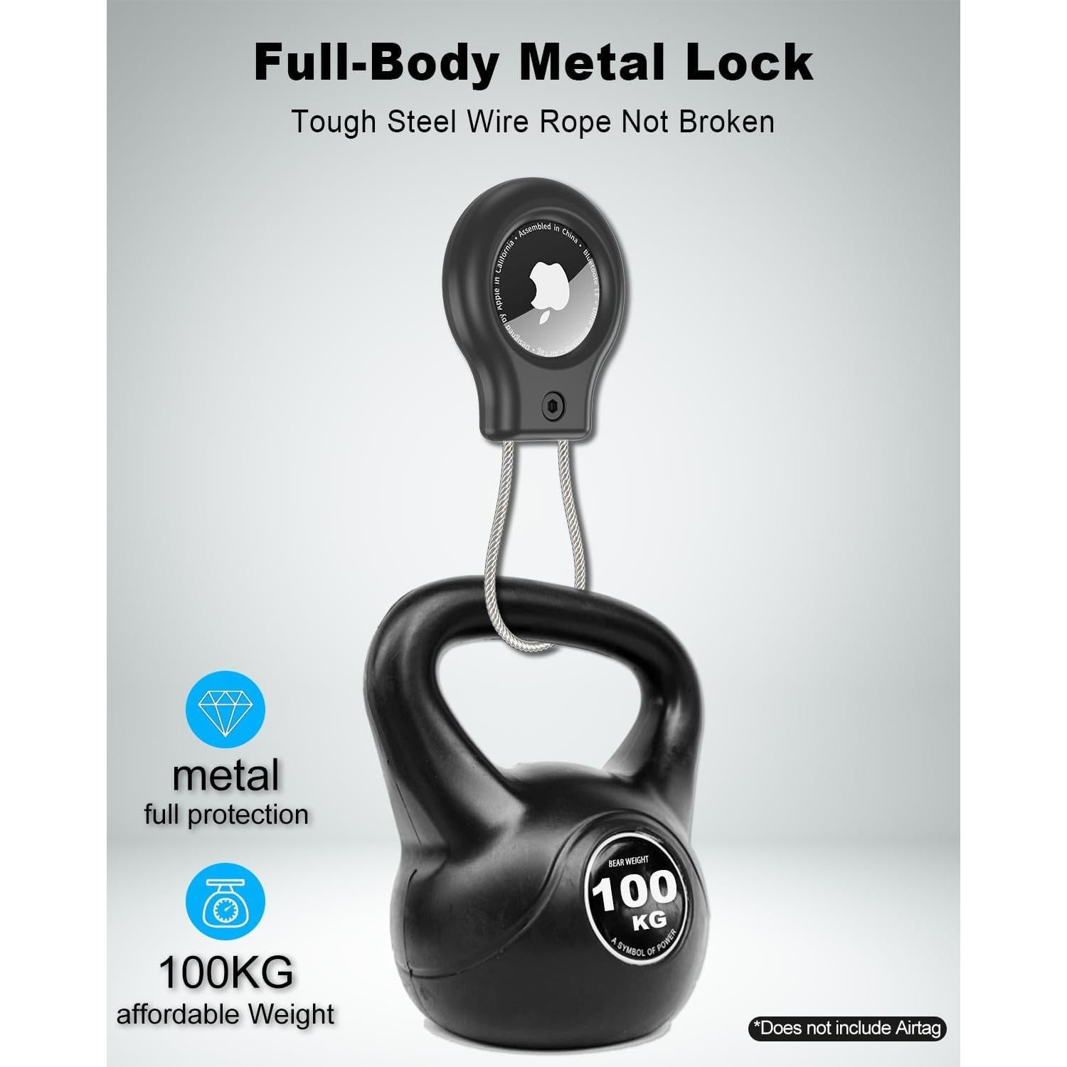 Soporte de Metal para AirTag SCALLOP - Funda Resistente Negro