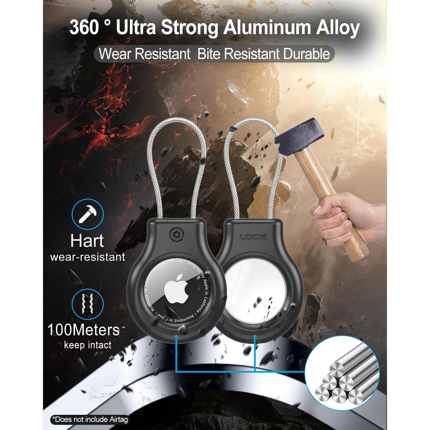 Soporte de Metal para AirTag SCALLOP - Funda Resistente Negro