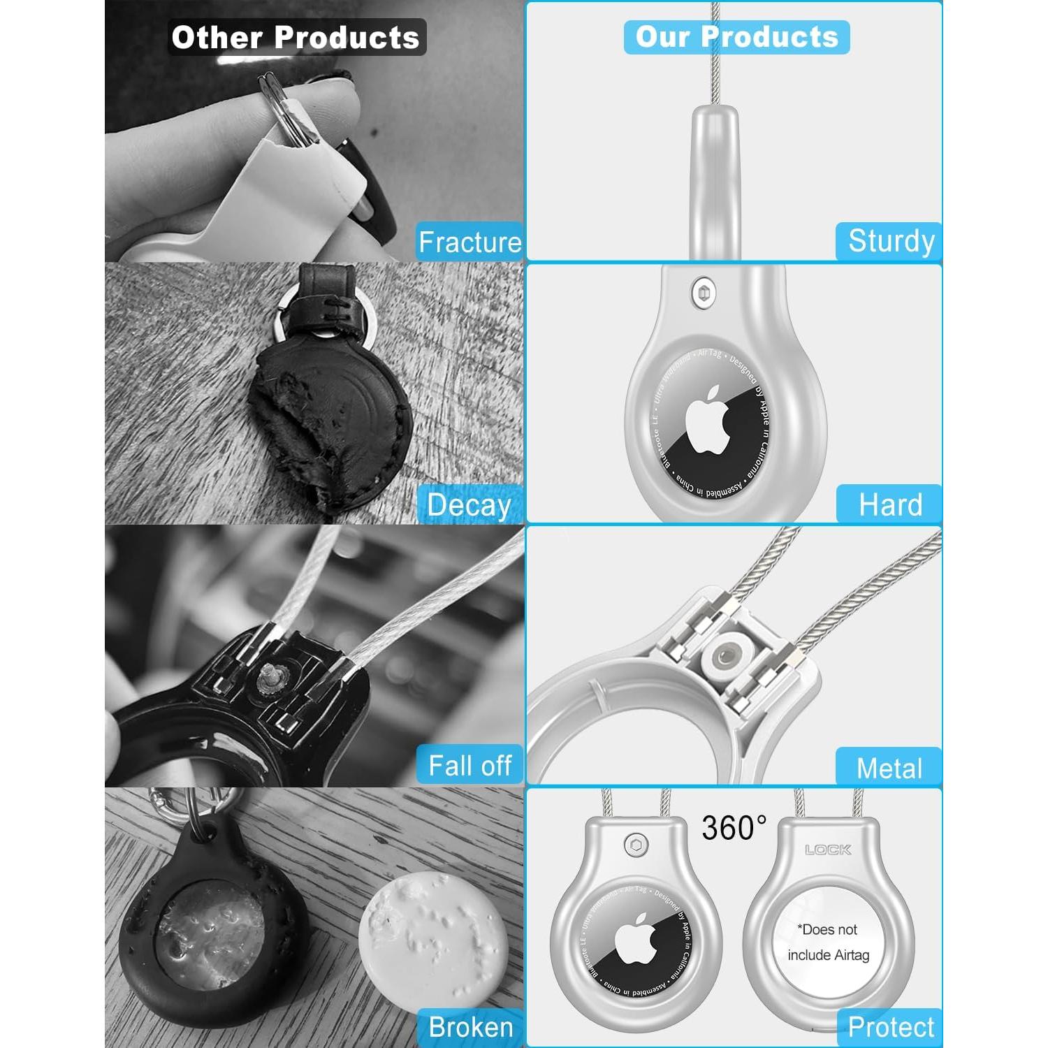 Soporte de Metal para AirTag SCALLOP - Funda Resistente Negro