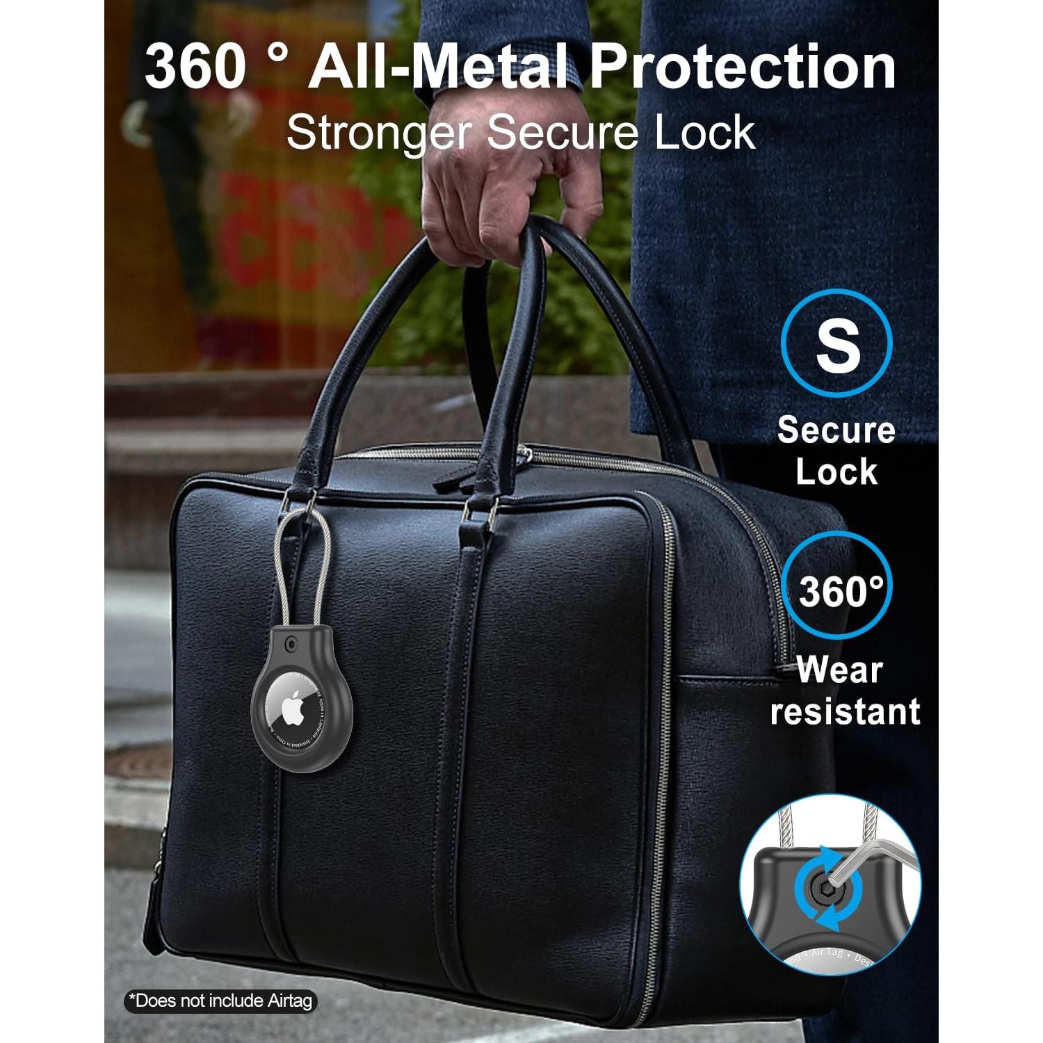 Soporte de Metal para AirTag SCALLOP - Funda Resistente Negro