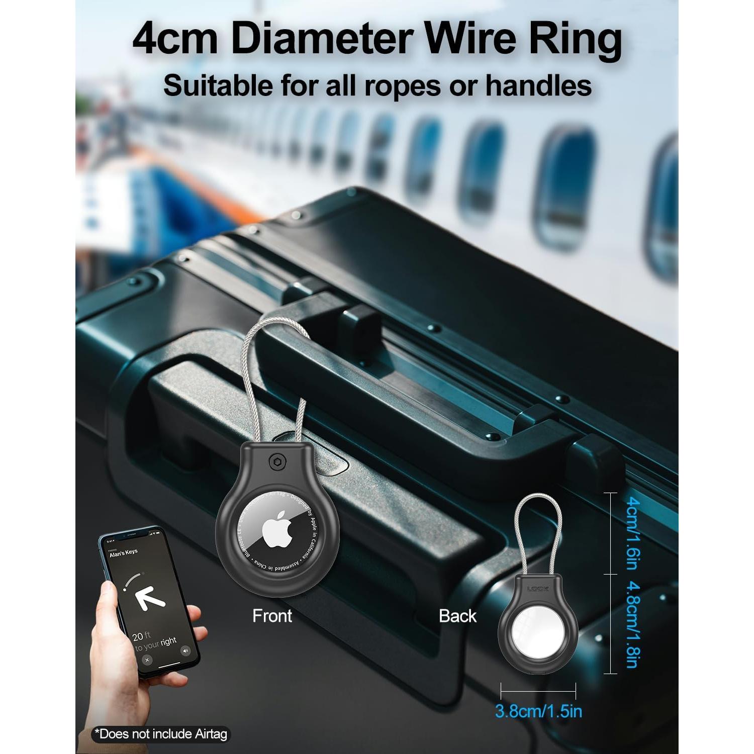 Soporte de Metal para AirTag SCALLOP - Funda Resistente Negro