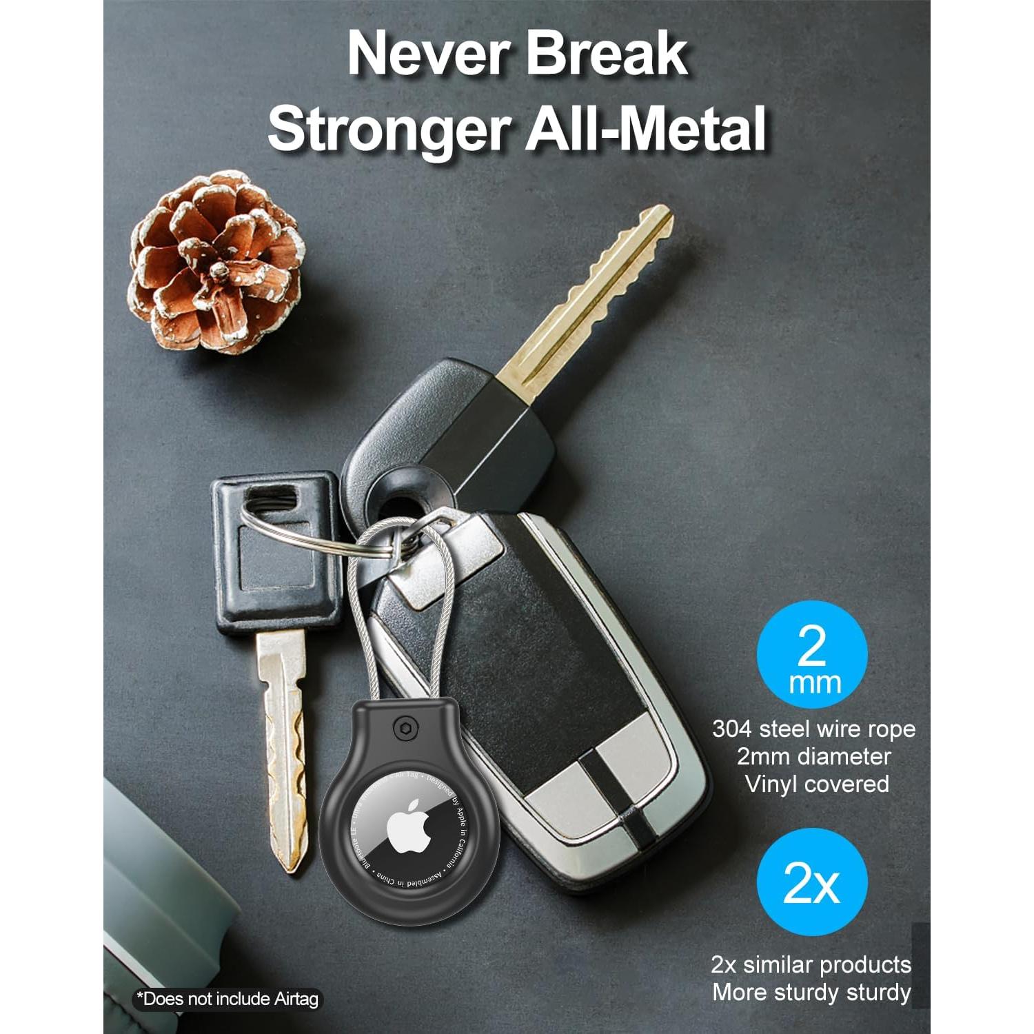 Soporte de Metal para AirTag SCALLOP - Funda Resistente Negro