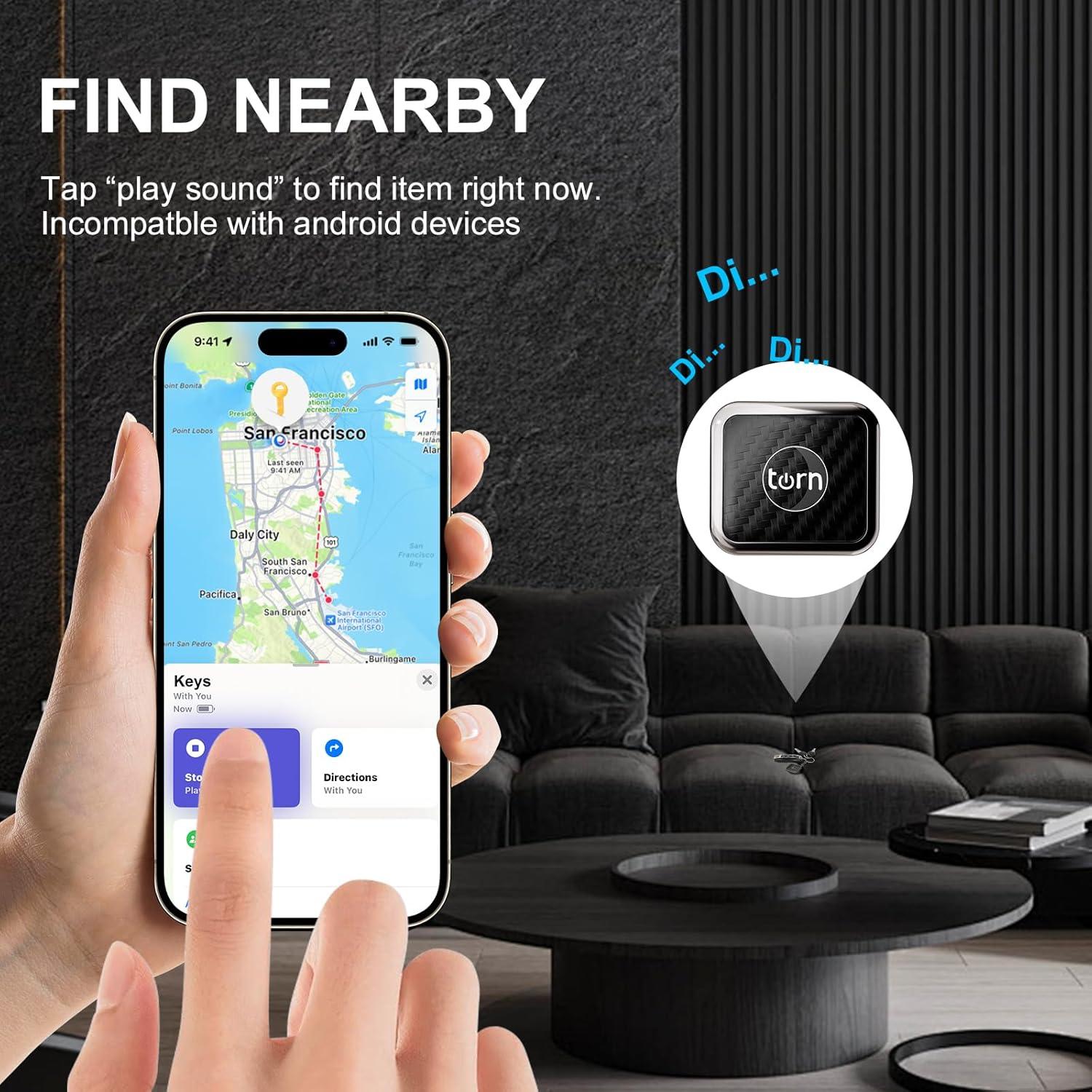 Rastreador GPS Smart LB Carbono para Apple Find My - 1 Paquete