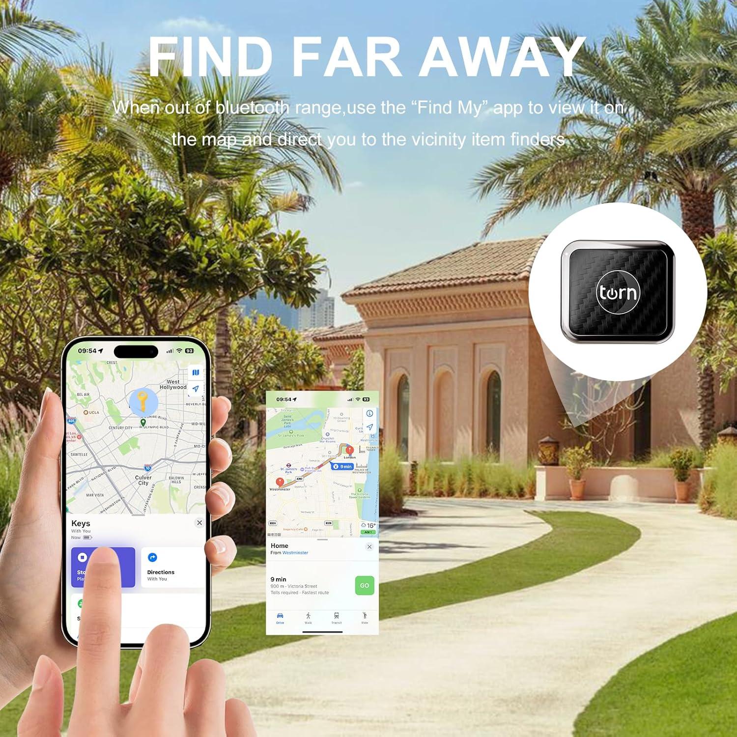 Rastreador GPS Smart LB Carbono para Apple Find My - 1 Paquete
