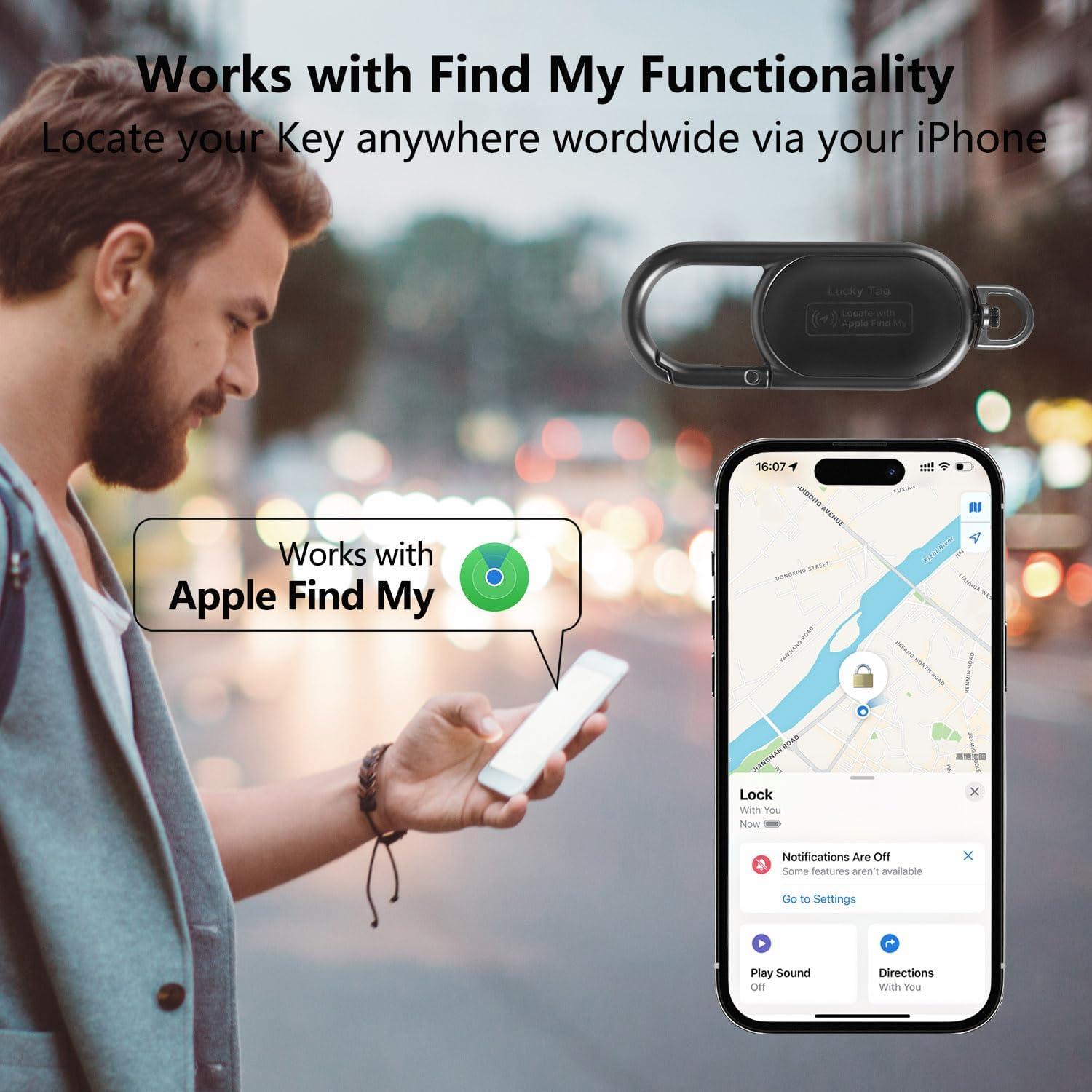 Rastreador GPS llavero Auiyod F-15 - Bluetooth, Negro