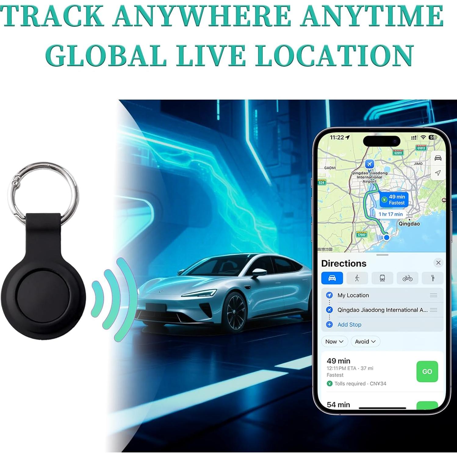 Paquete de 2 rastreadores GPS Aquilumen con llaveros - iOS
