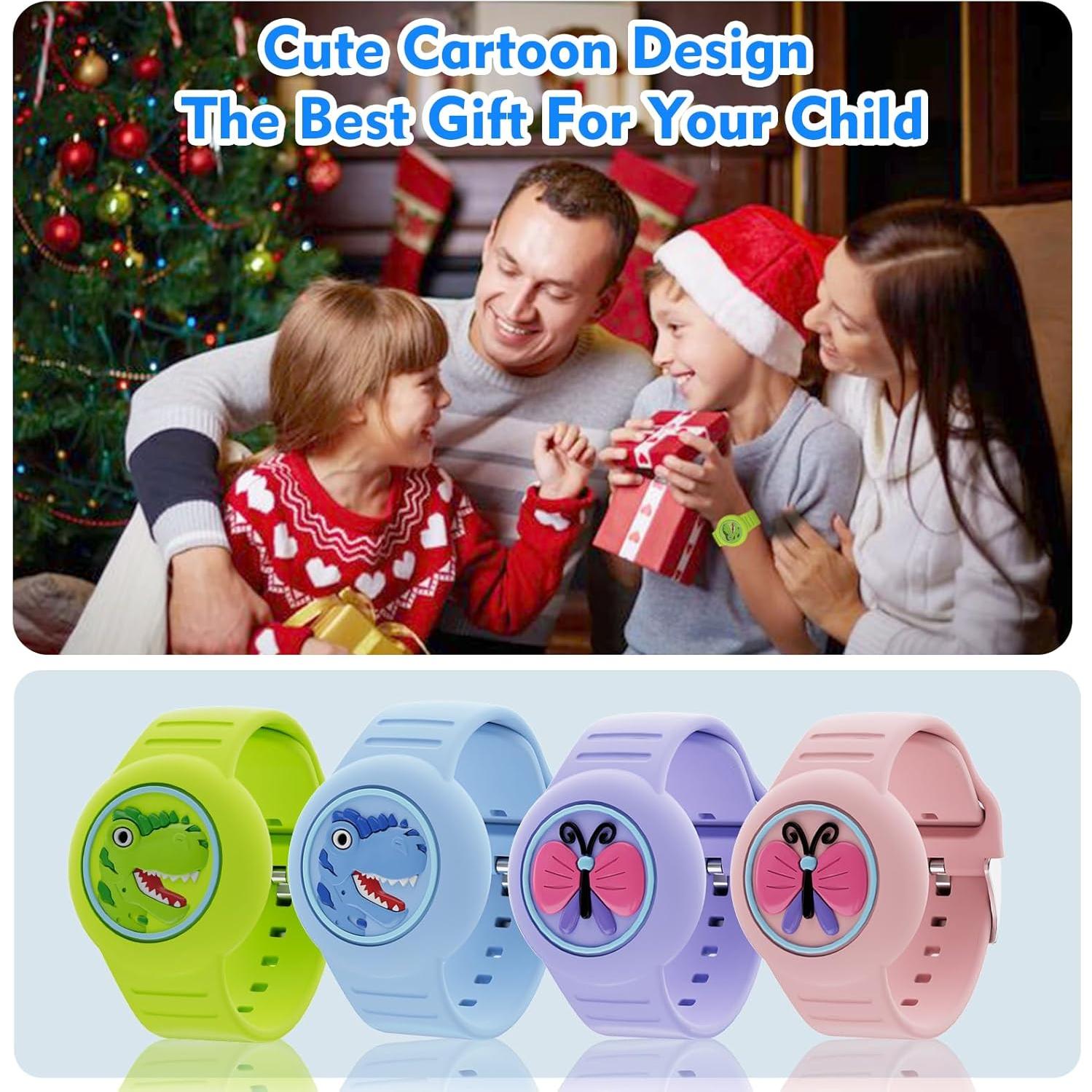 Pulsera impermeable para AirTag niños HLHGR - 4 bandas dibujos