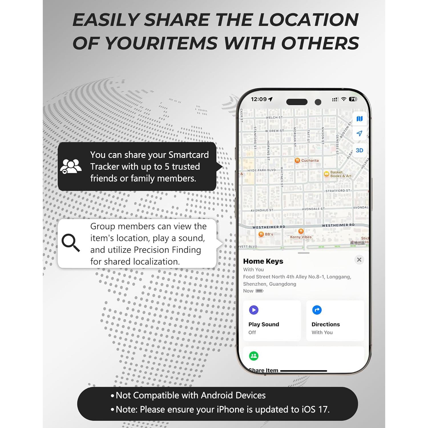 Tarjeta Rastreadora Bluetooth Midlocater S11 - IP68, iOS