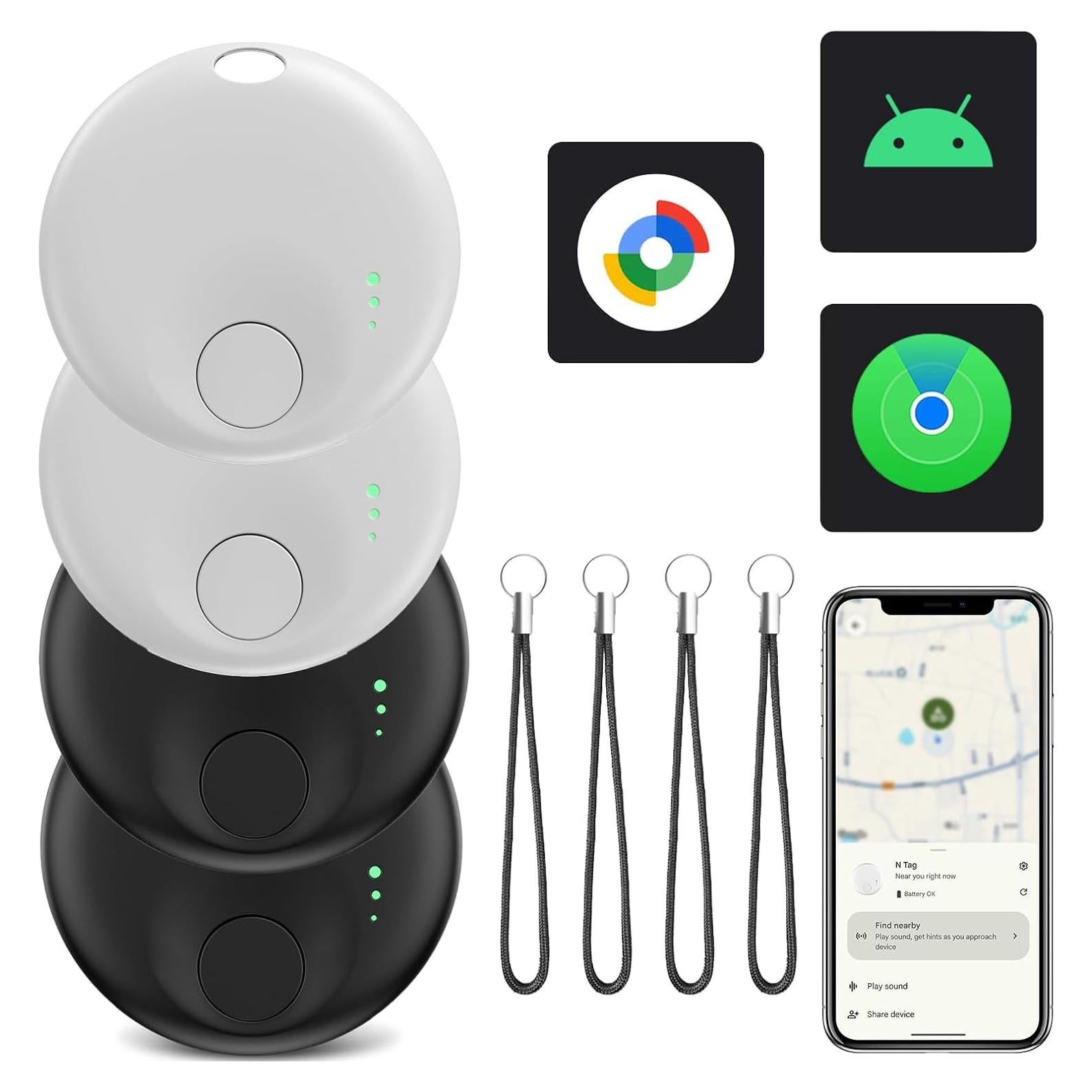 Mini Rastreador Bluetooth Spedal 4 Pack, Localizador Llaves iOS/Android