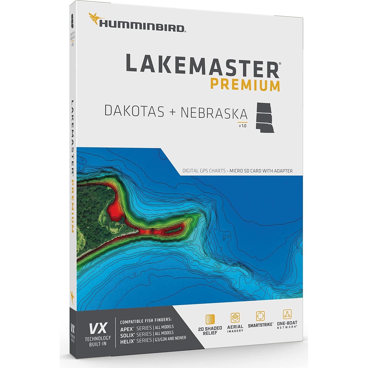 Tarjeta SD Humminbird LakeMaster Premium Dakotas Nebraska
