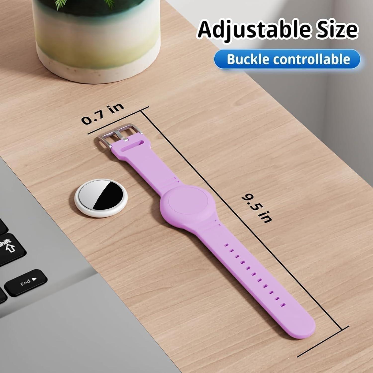 Pulsera para AirTag Foweroty Niños Rosa/Púrpura Impermeable