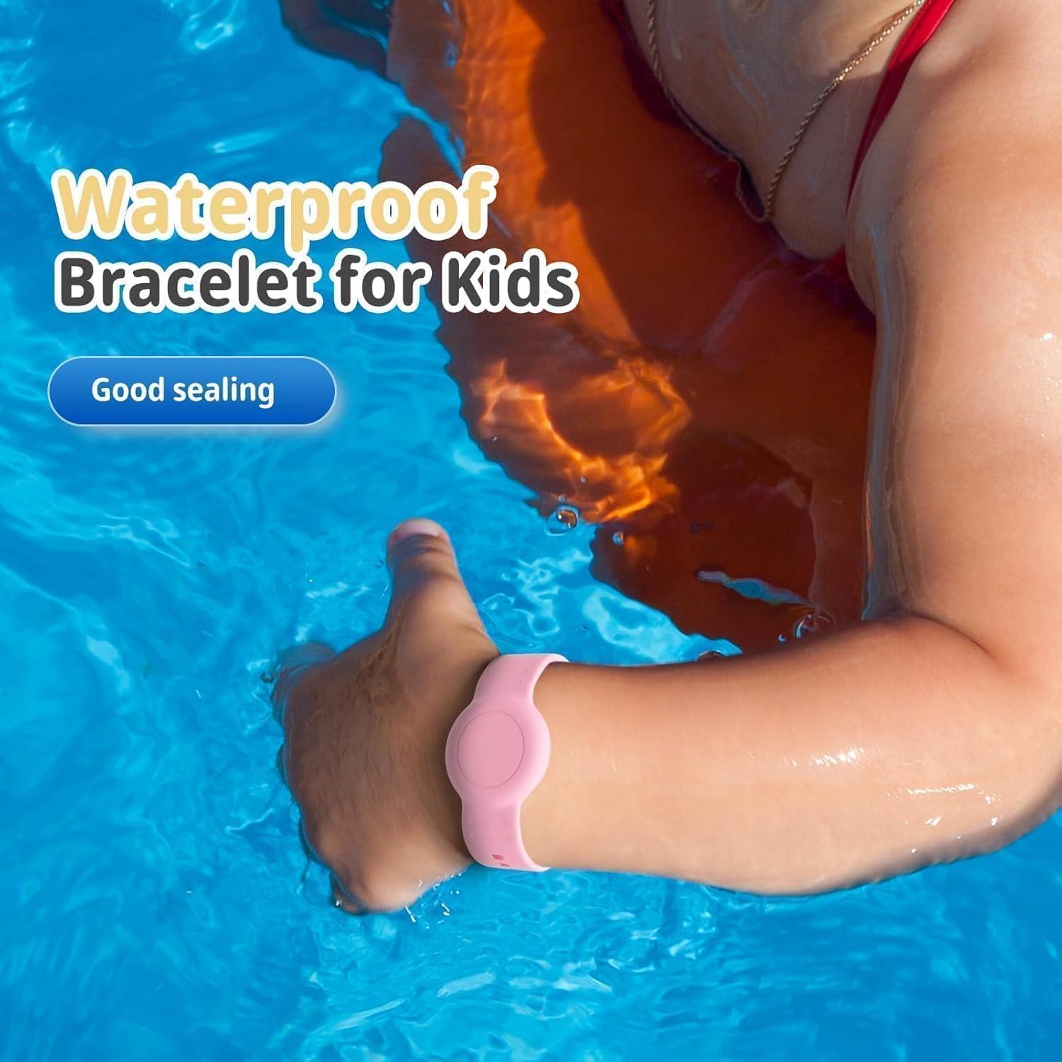 Pulsera para AirTag Foweroty Niños Rosa/Púrpura Impermeable