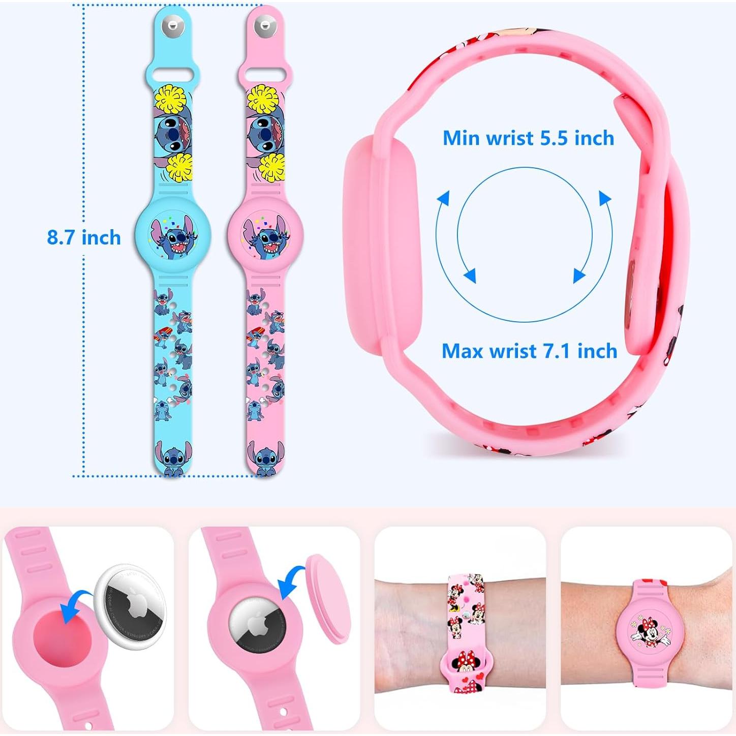 Pulsera Airtag para Niños SlyCroko - A prueba de Agua, 2 Pzs