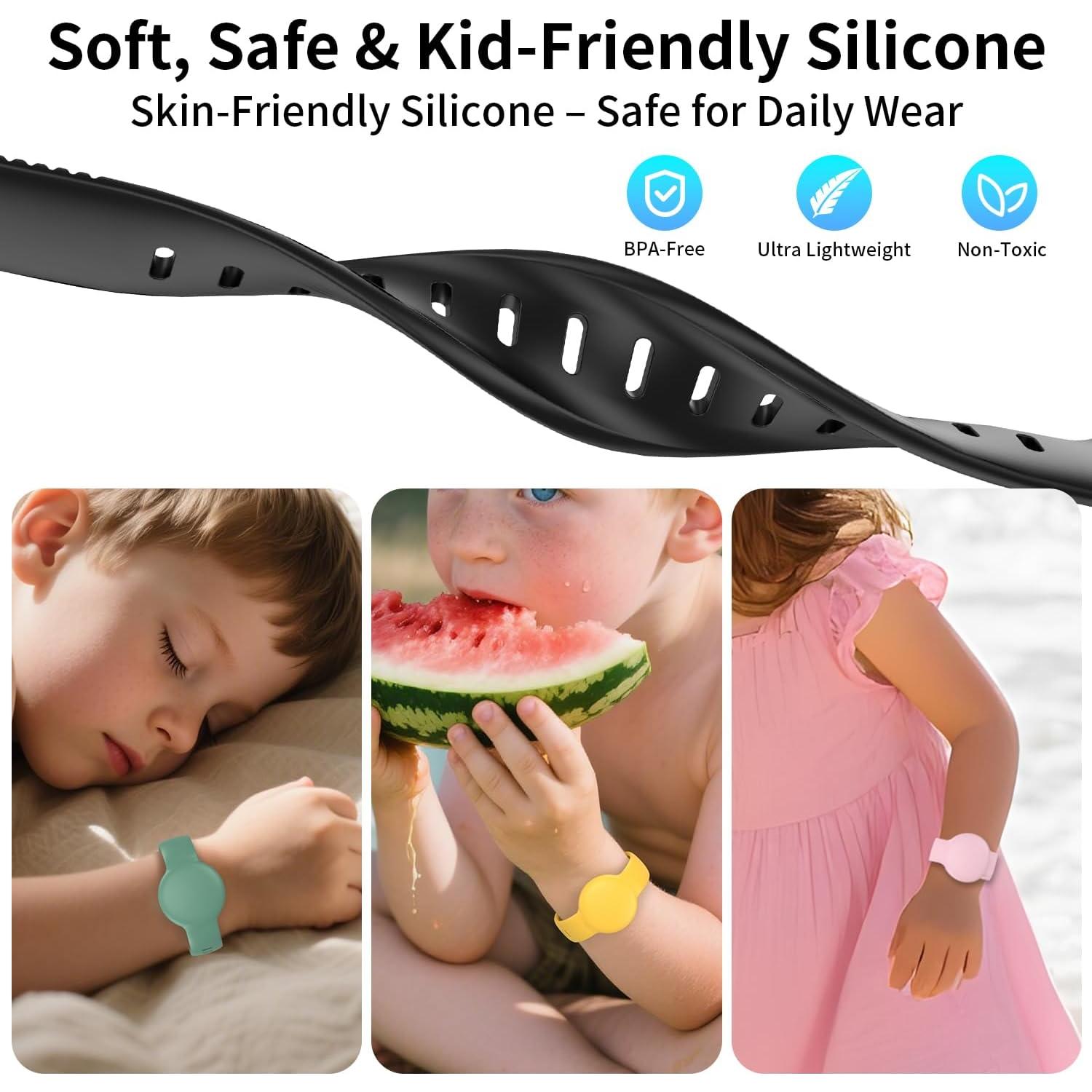 Pulsera para AirTag Niños - Silicona a Prueba de Agua 2 Pzs