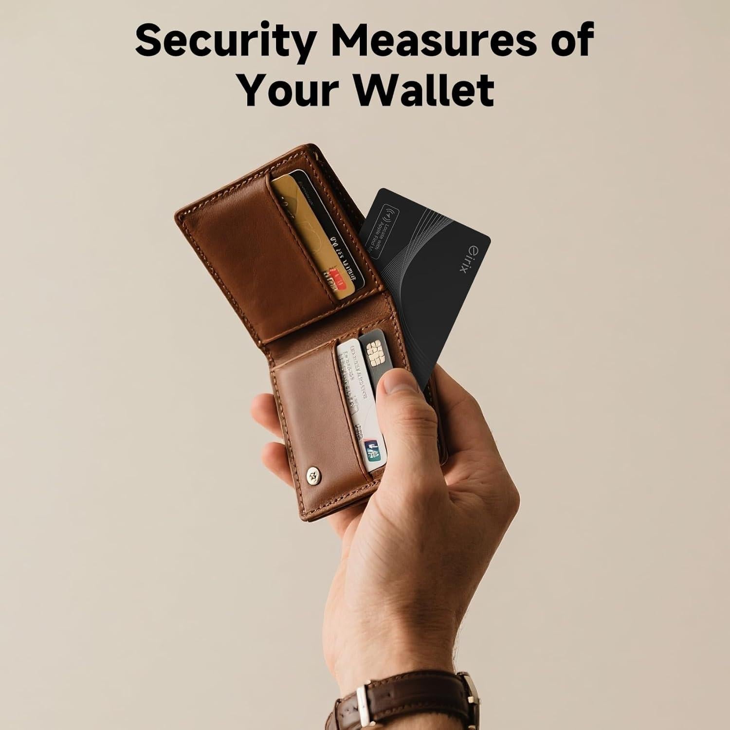 Tarjeta Localizadora eirix para AirTags - Recargable, Ultra Delgado, Negro 2 Paquete