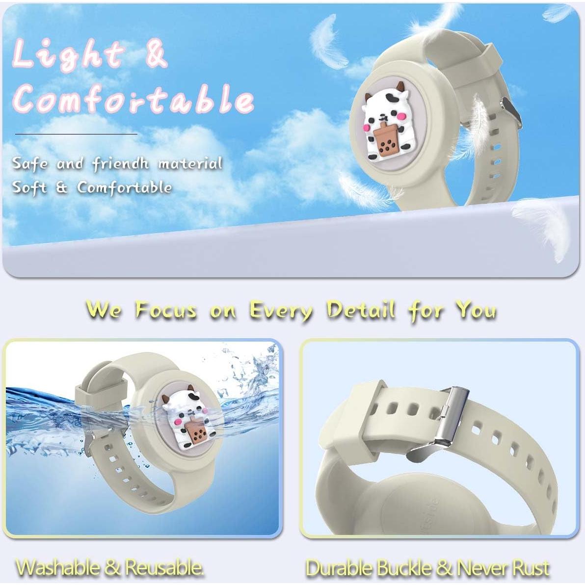 2Pack Pulsera Silicona Impermeable BIQIRE para AirTag Niños