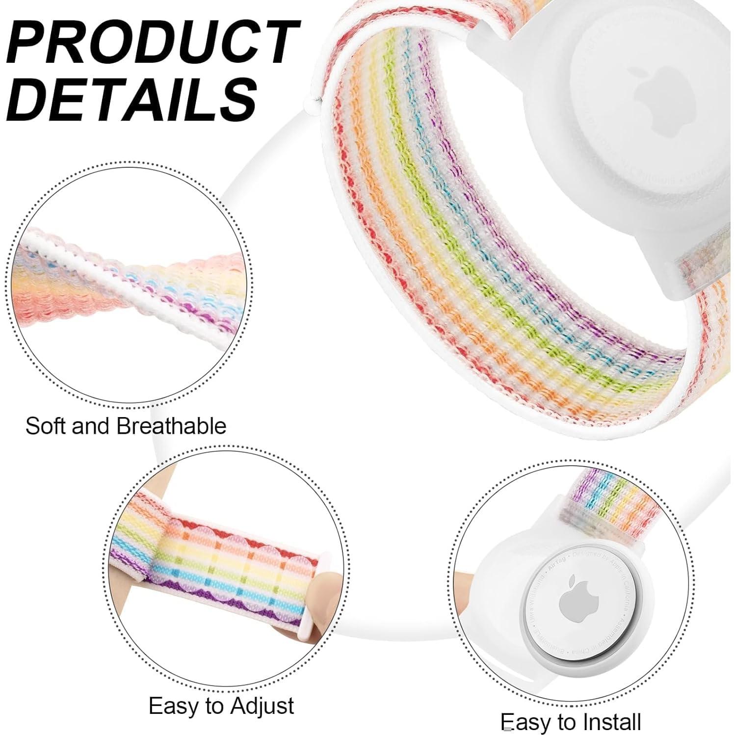 Paquete de 4 Pulseras de Nylon Vancle para AirTag Niños