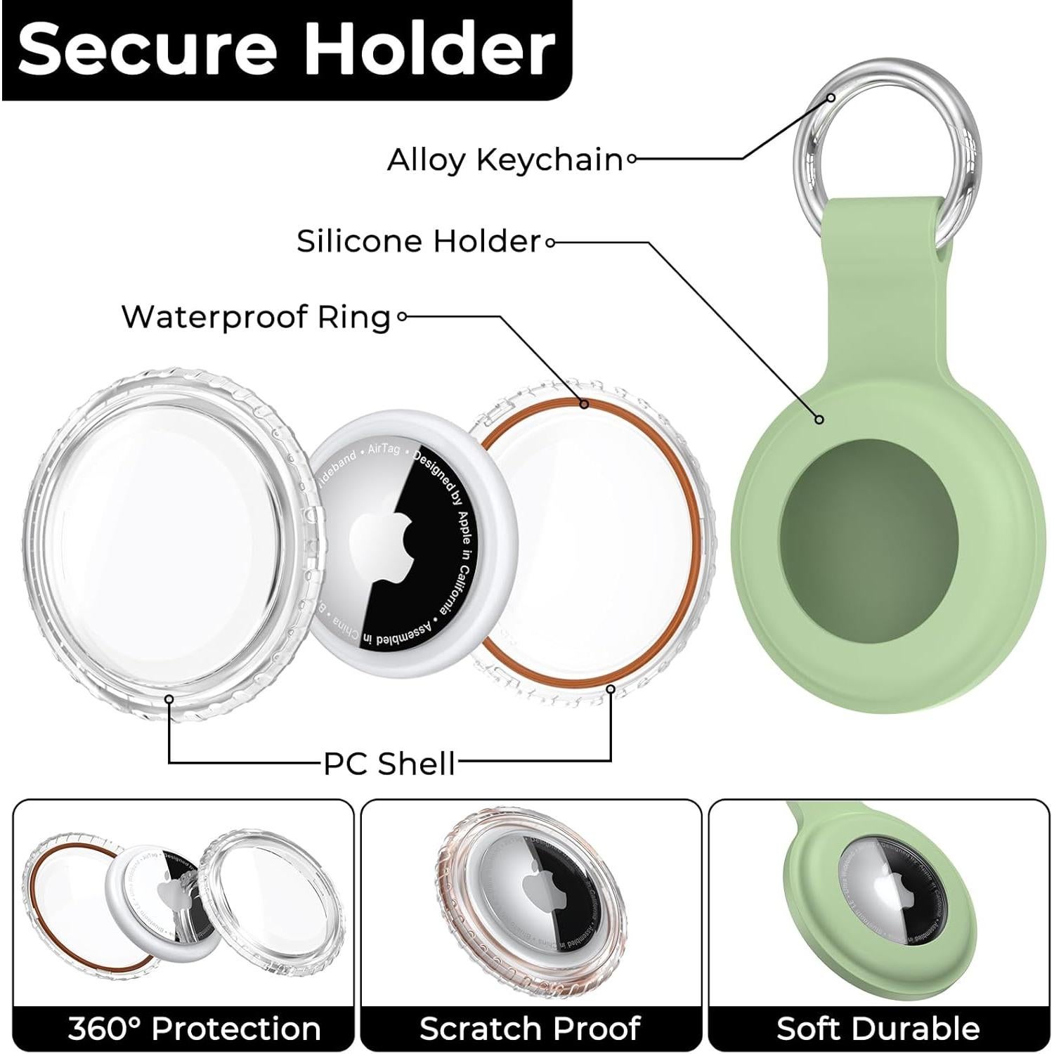 Paquete de 4 Fundas Impermeables para AirTag Apple - AK