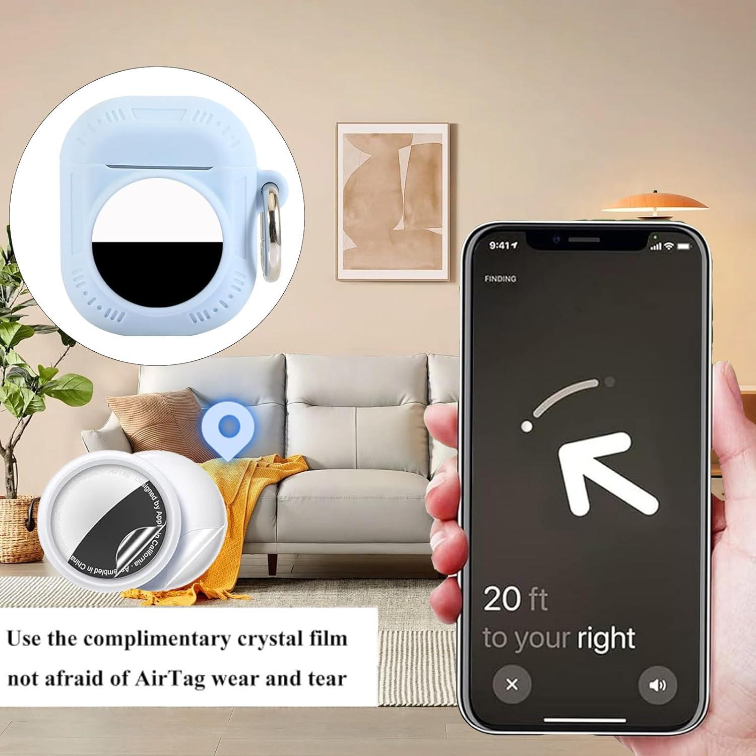 Funda Protectora 2 en 1 para AirPods 1&2 y Localizador GPS Azul