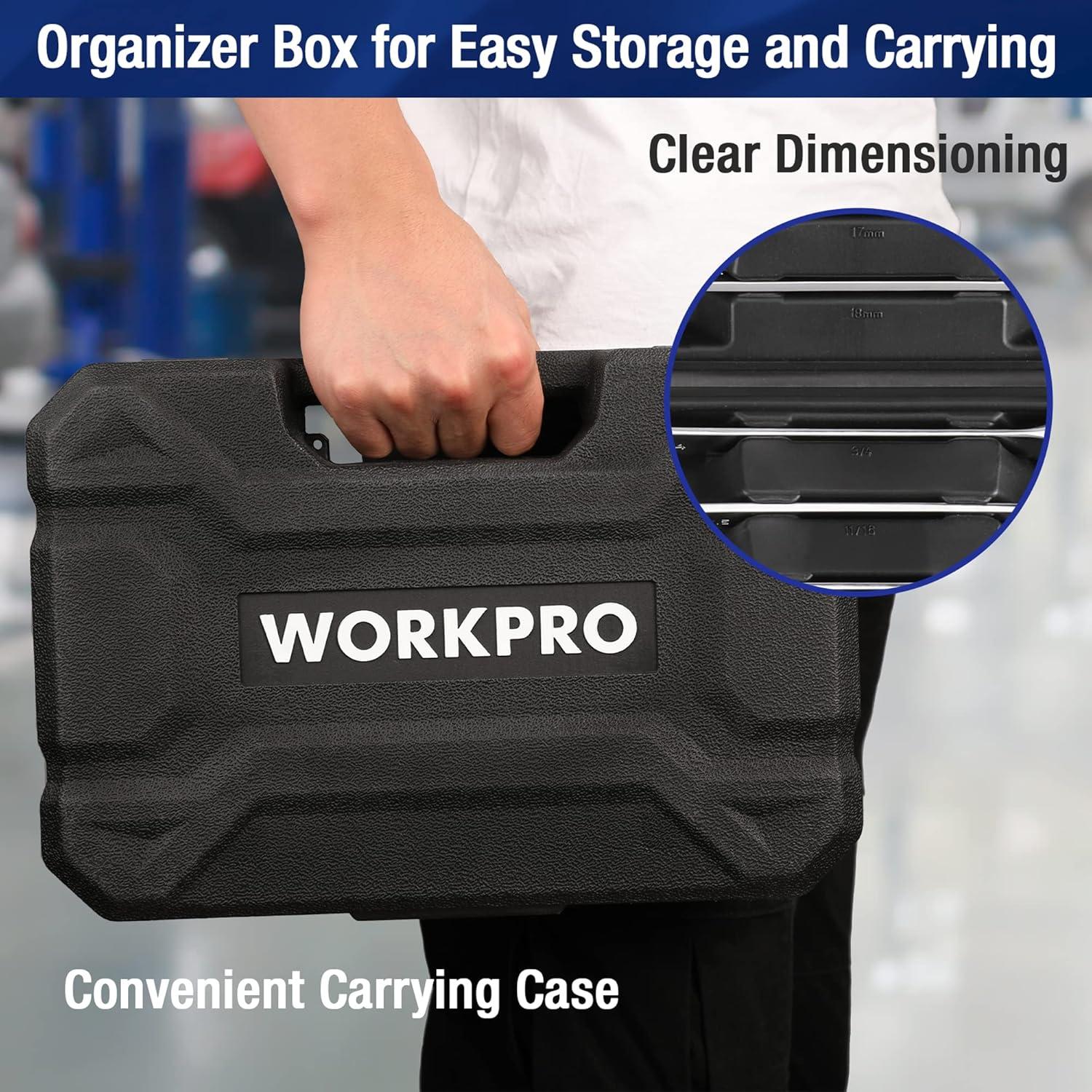 Juego de Llaves de Combinación WORKPRO 22 Piezas 6-18mm