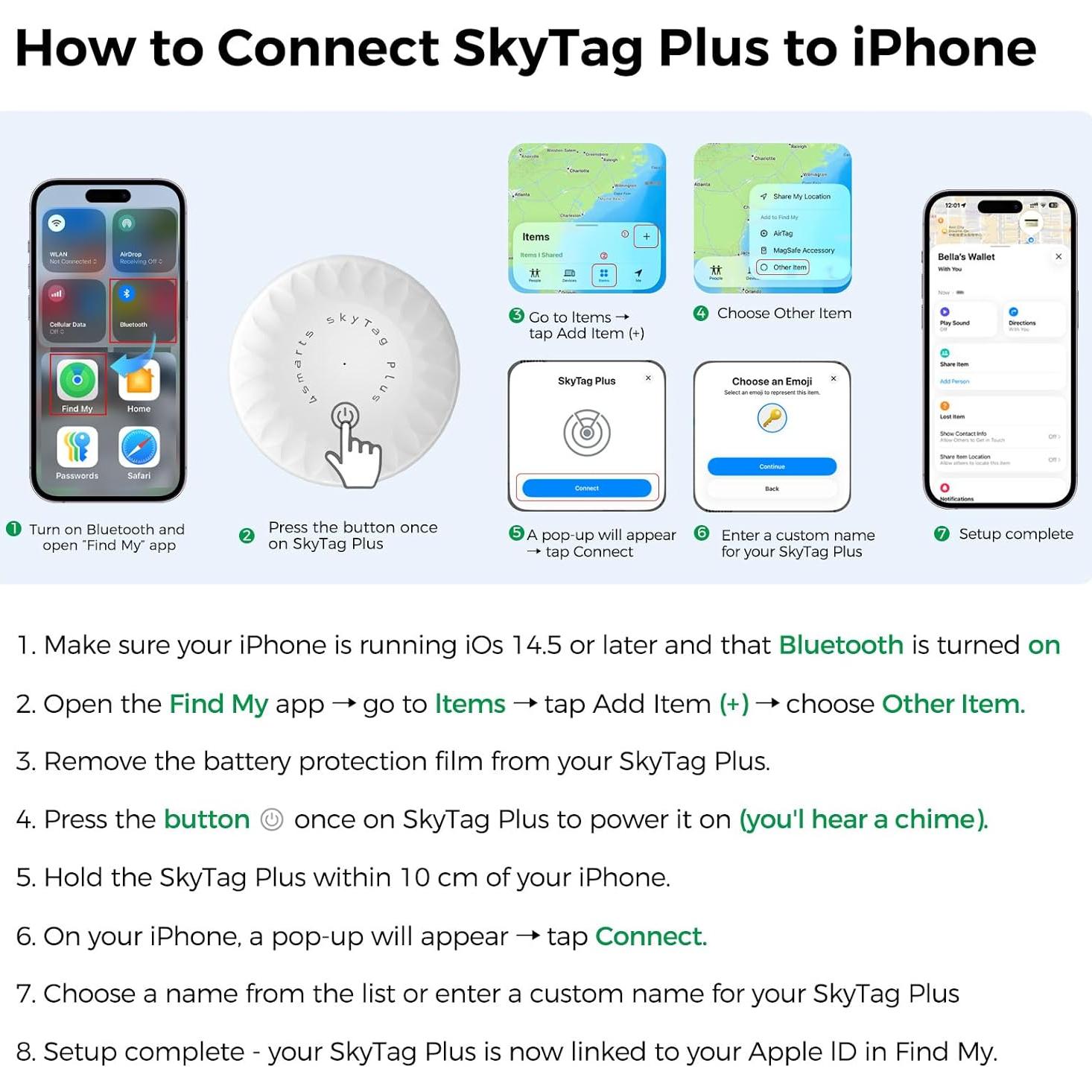 Etiquetas Localizadoras Bluetooth SkyTag Plus - Paquete de 4