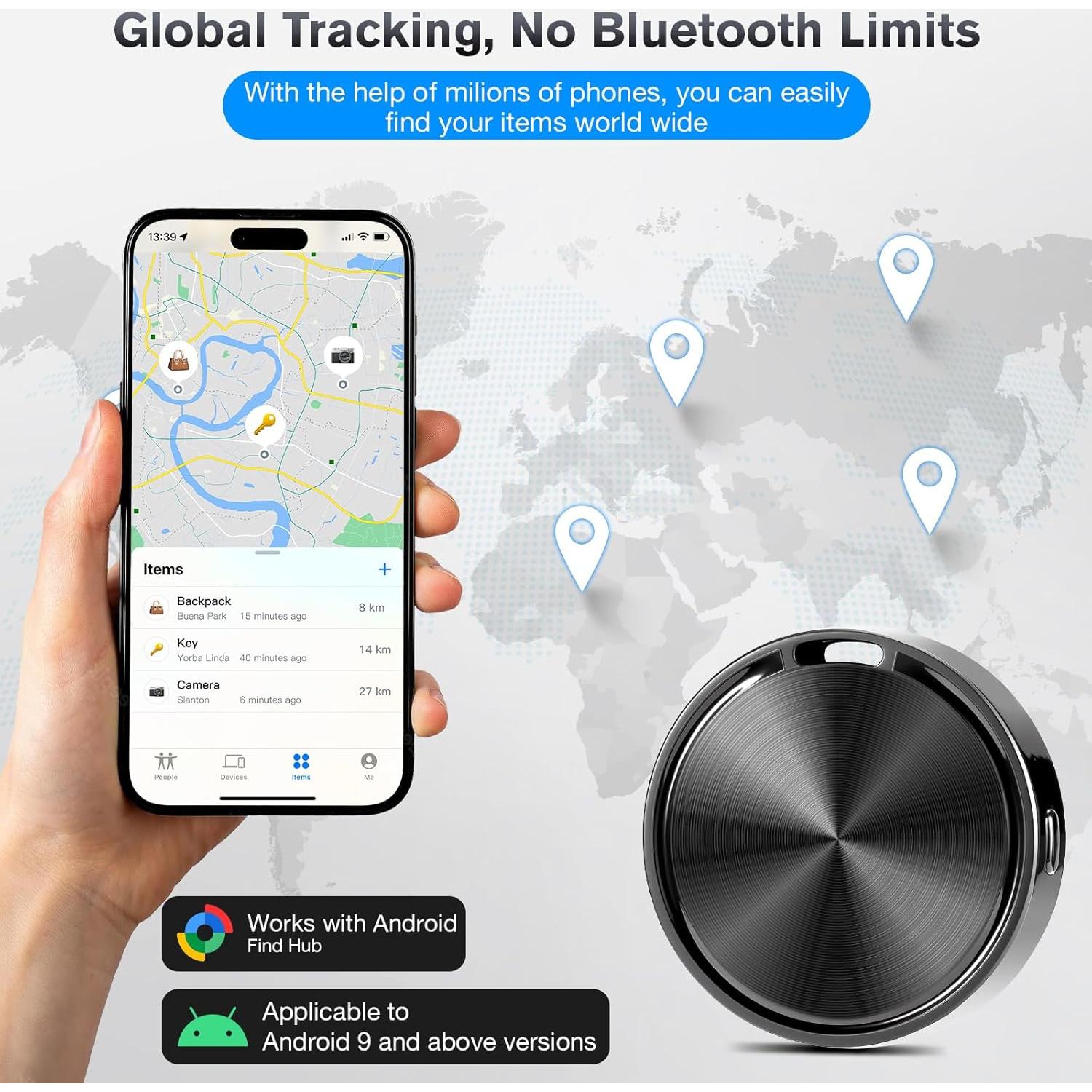 Rastreador Bluetooth BXOXD D03-01 para Android - Paquete de 4