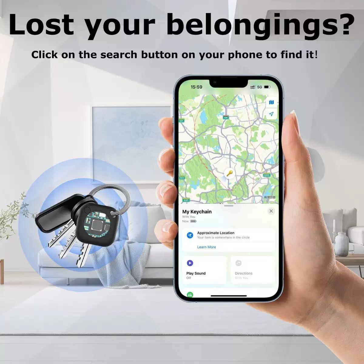 Rastreador Bluetooth CHQBTL Air Tags 2 Unidades iOS Batería Reemplazable