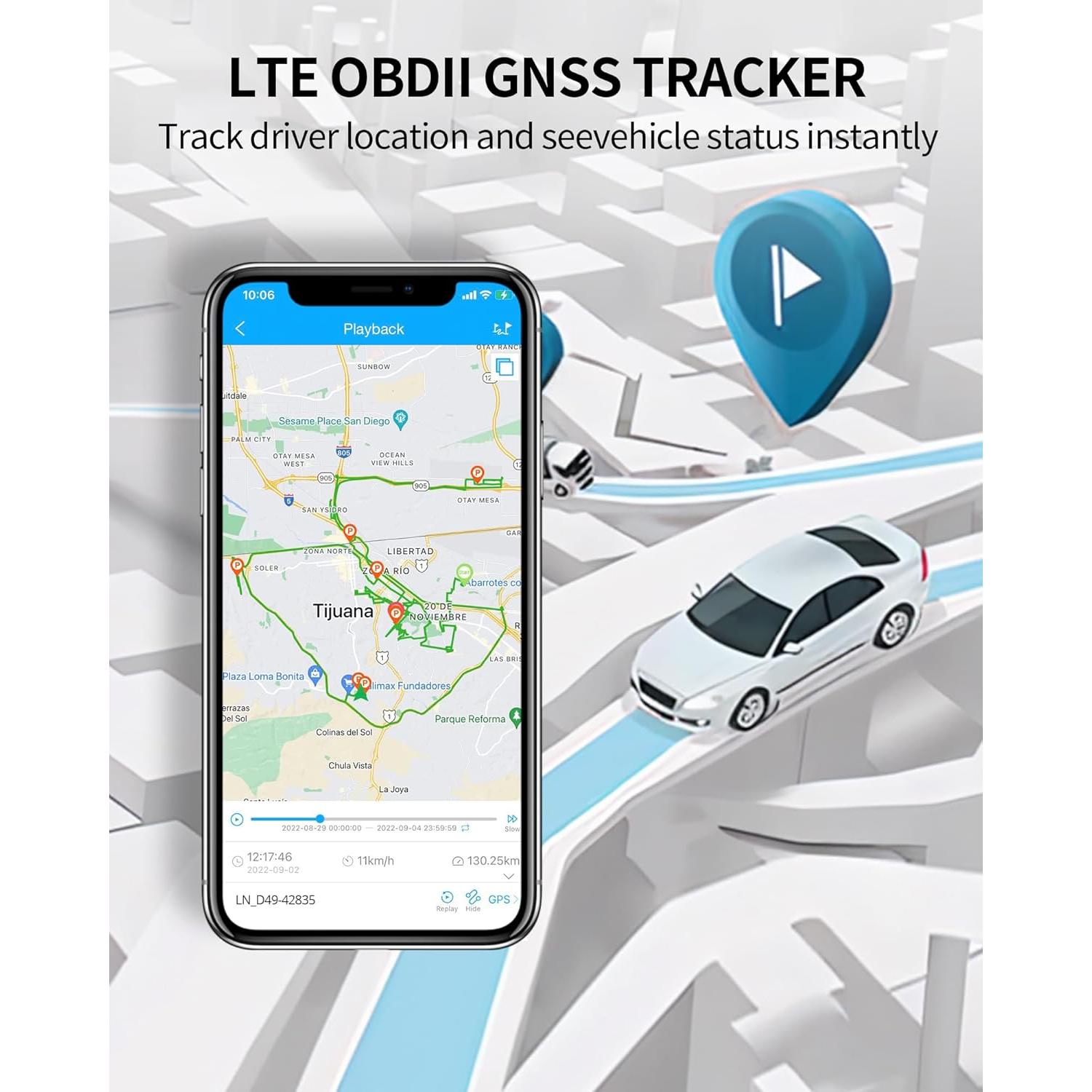 Rastreador GPS 4G LNCOON VL505 para Vehículos OBD-II