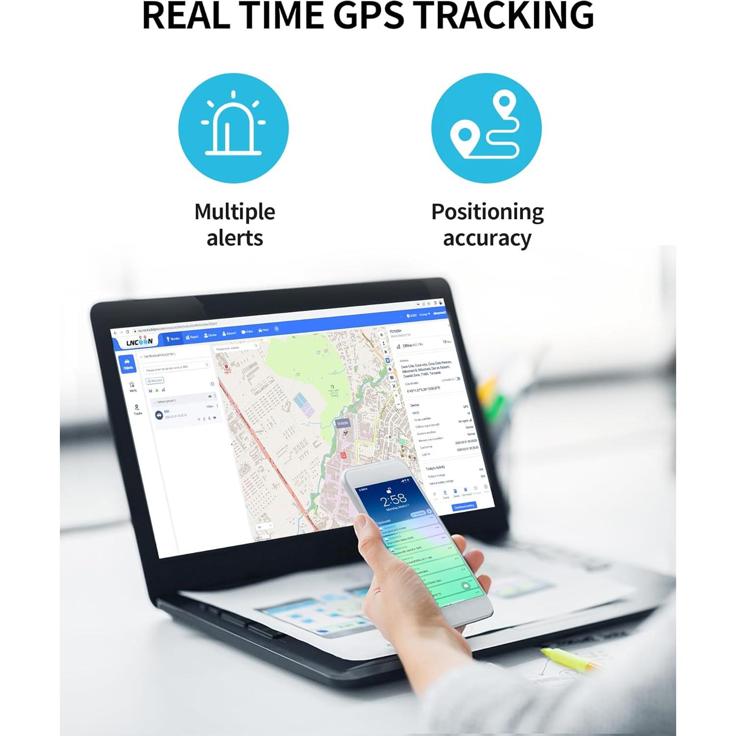 Rastreador GPS 4G LNCOON VL505 para Vehículos OBD-II